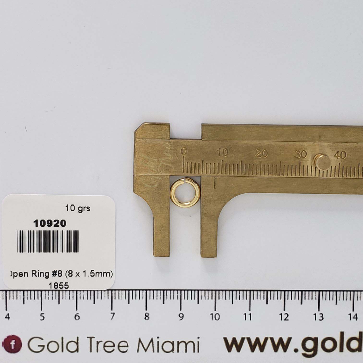 10920 8x1.5mm Gold Jump Ring