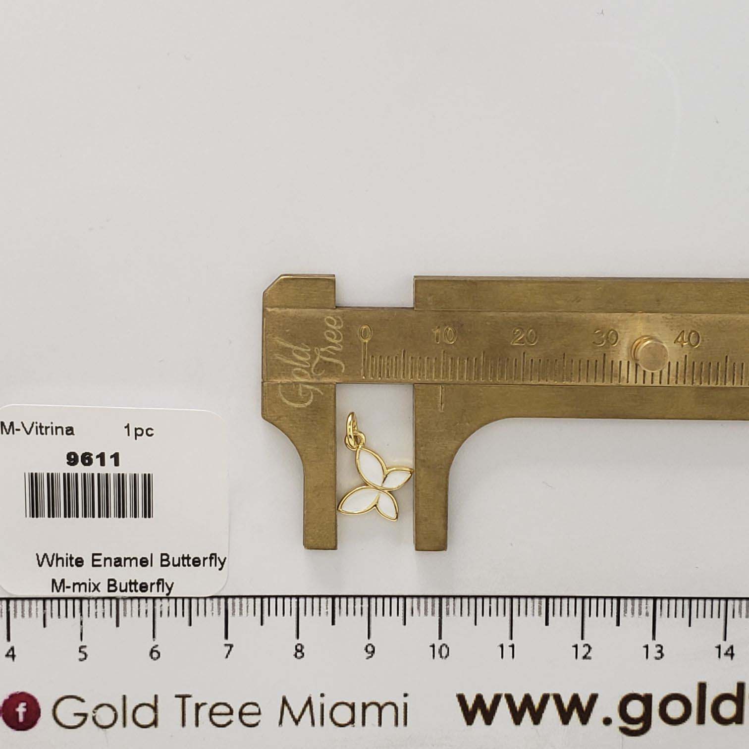 9611 White Enamel Butterfly Pendant