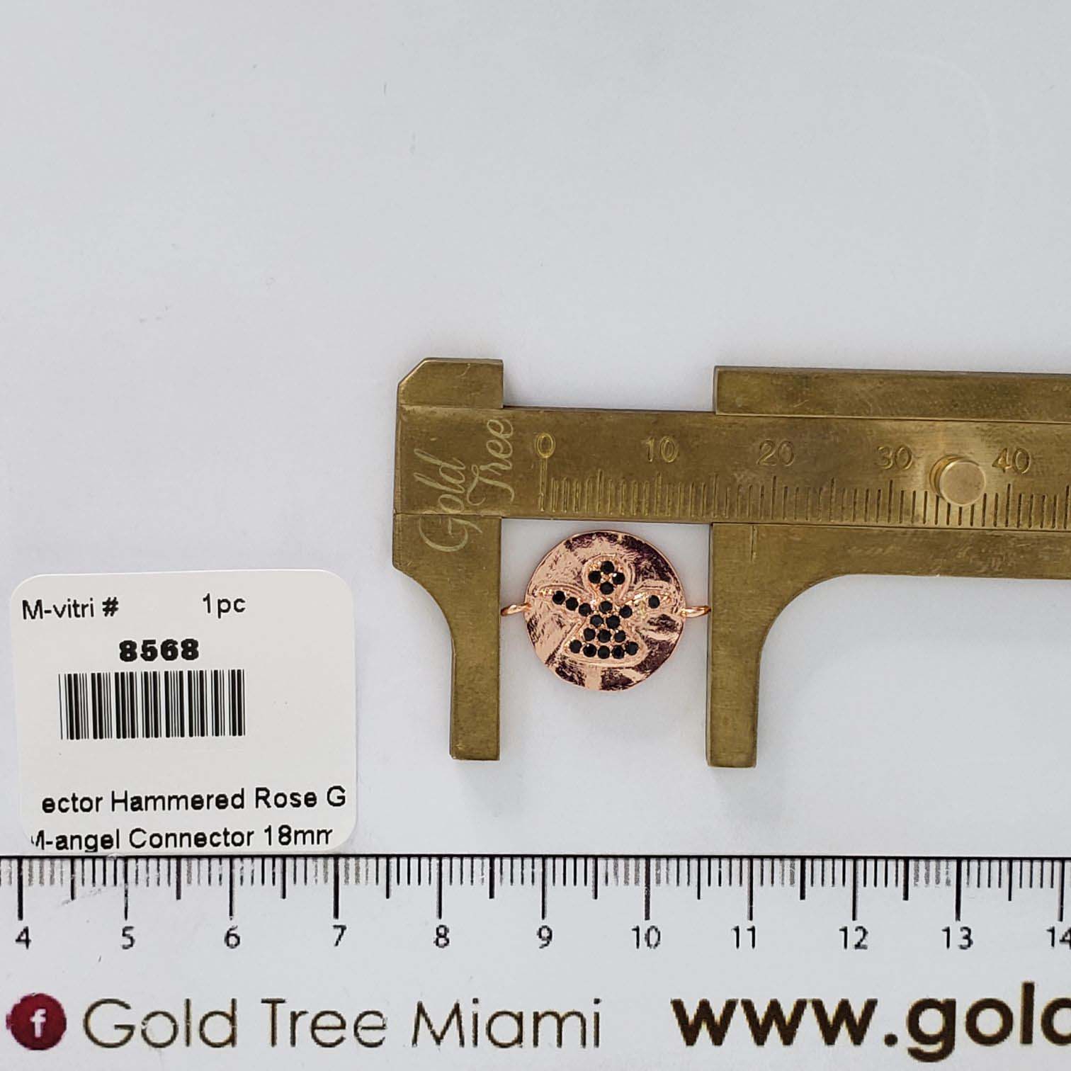 8568 Hammered Rose Gold Angel Connector