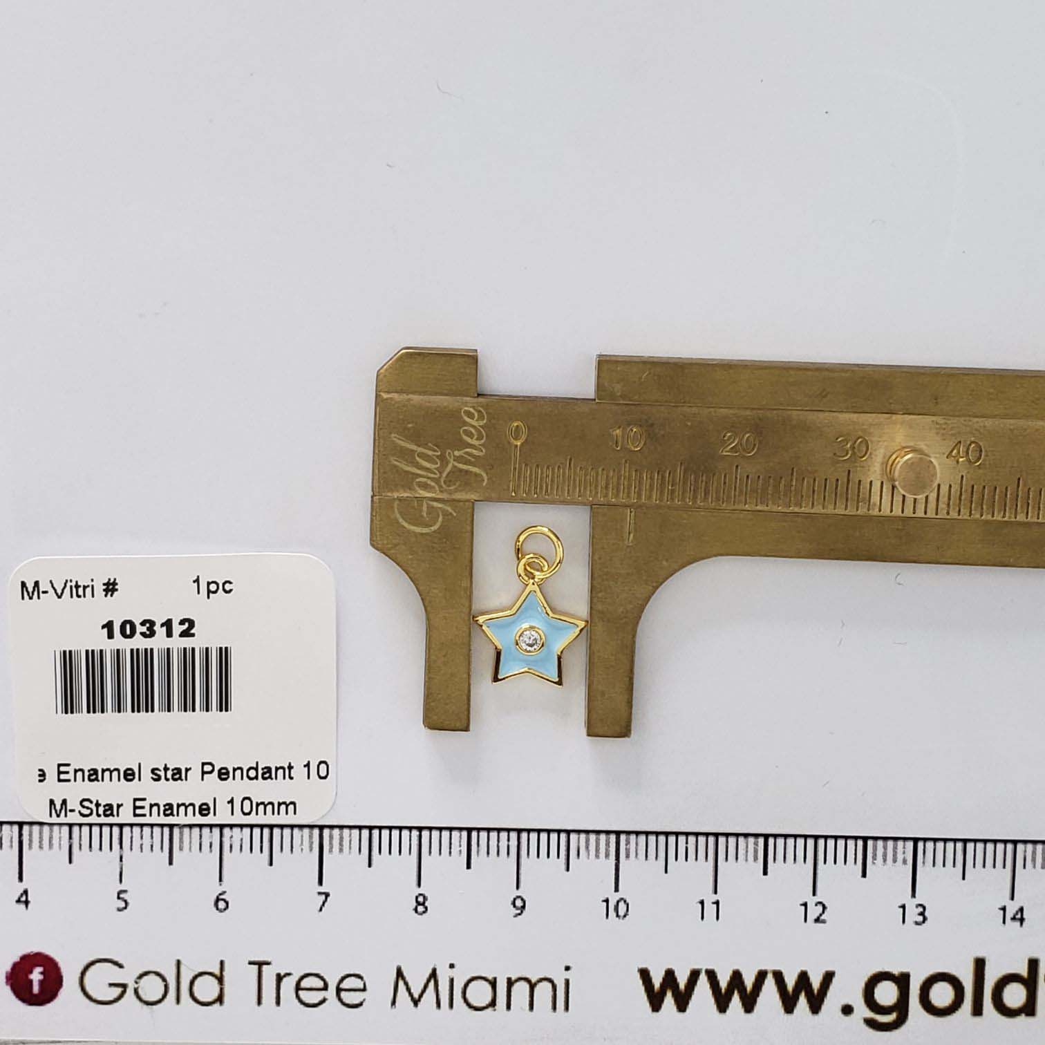 10312 Sky Blue Enamel Star Pendant