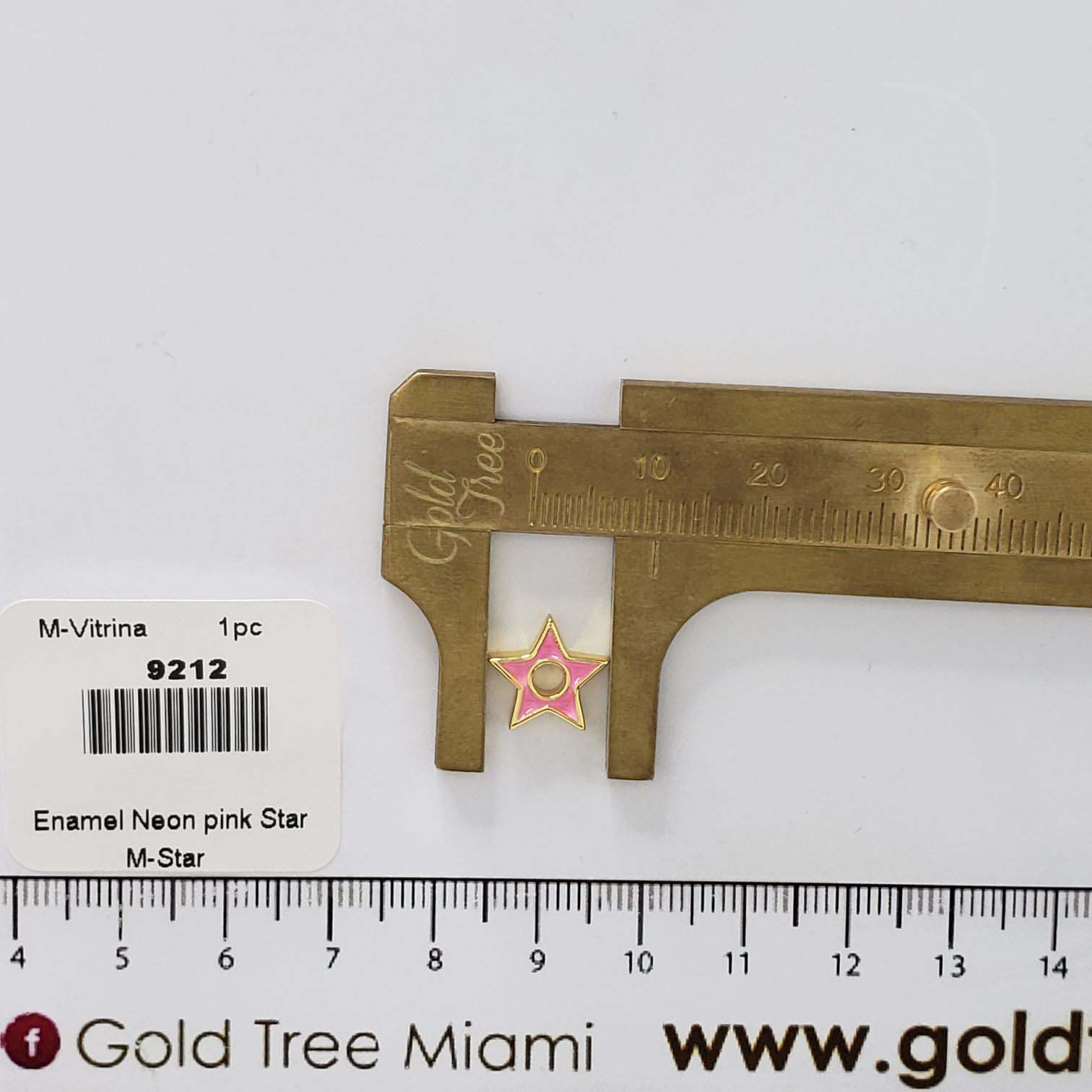 9212  Neon Pink Enamel Star Charm