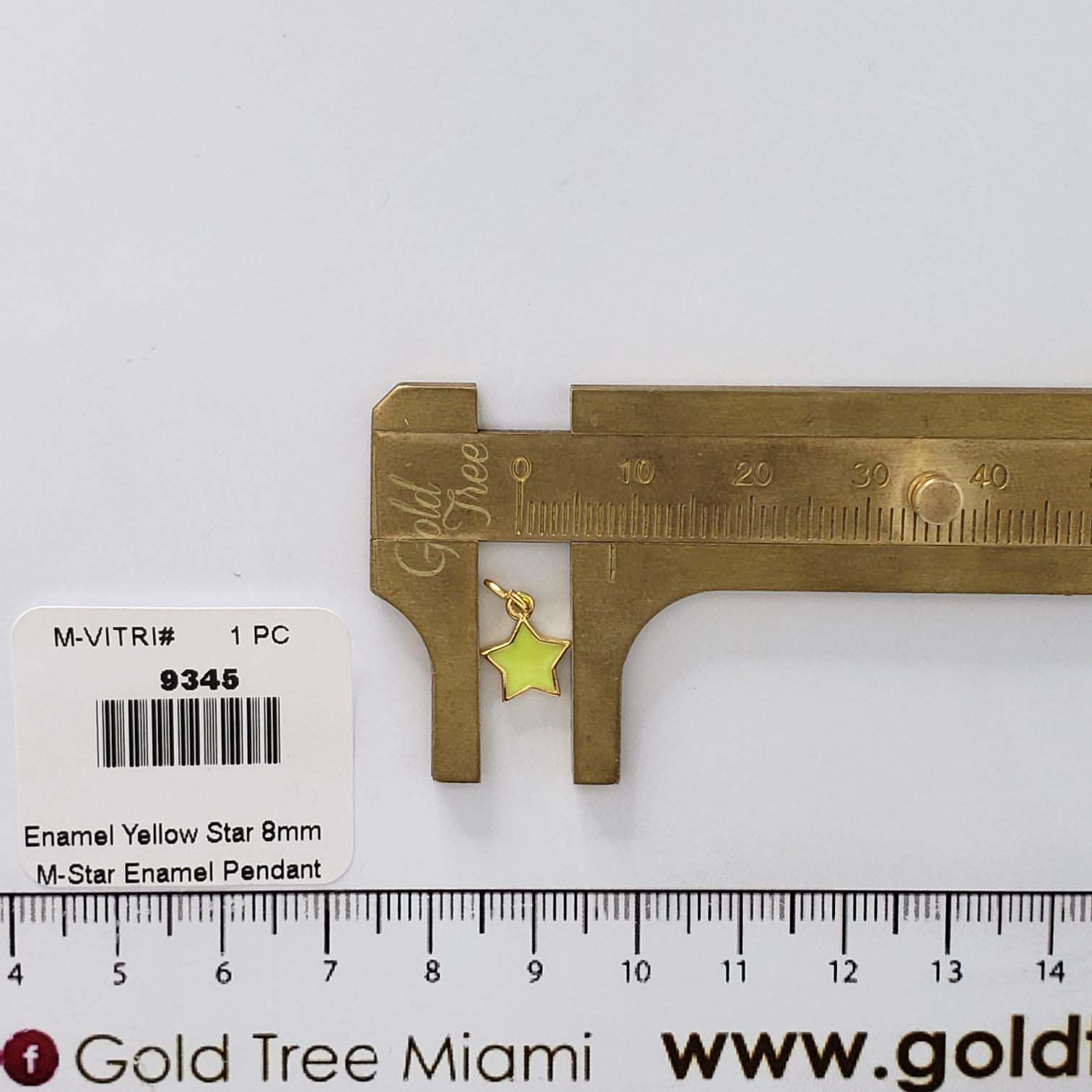 9345 Mini Yellow Enamel Star Pendant