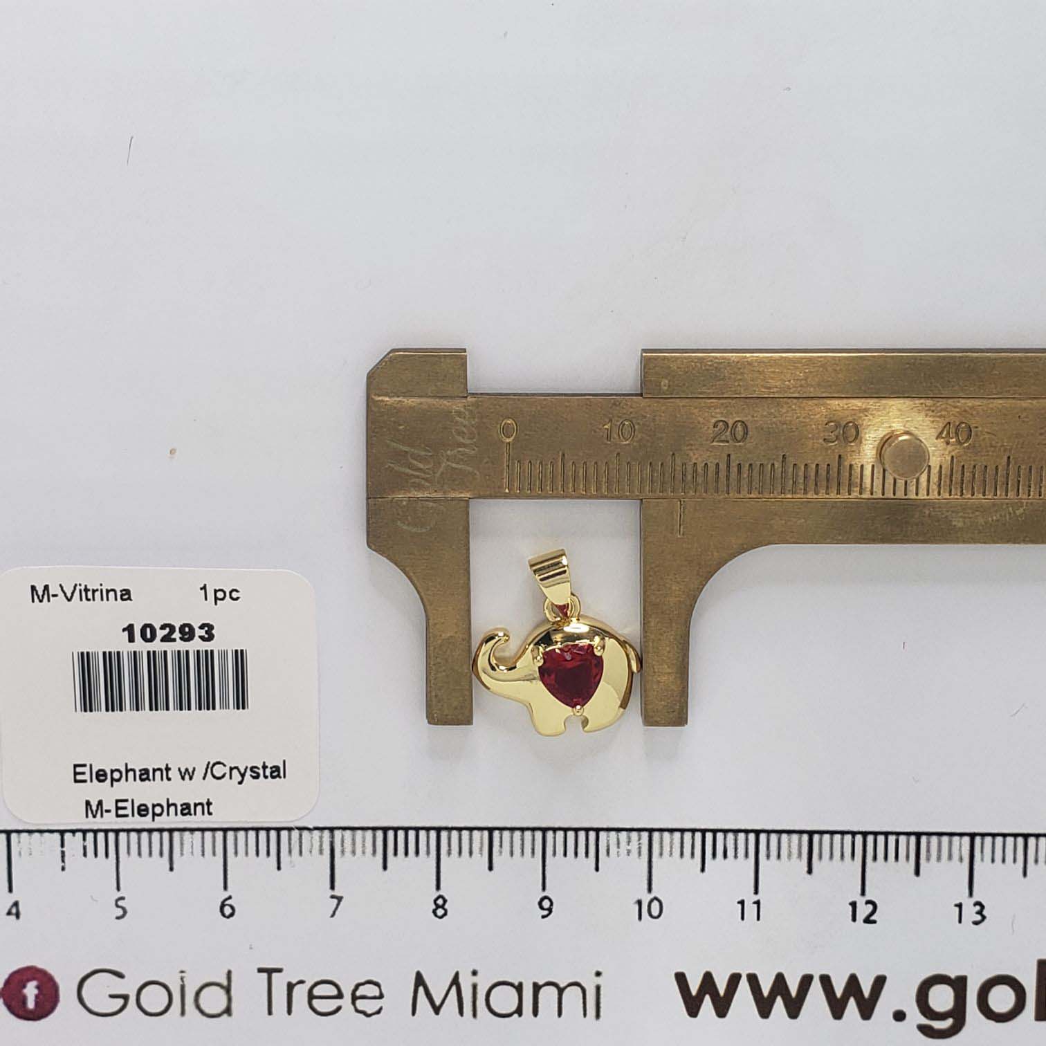 10293 Heart Elephant Charm Pendant