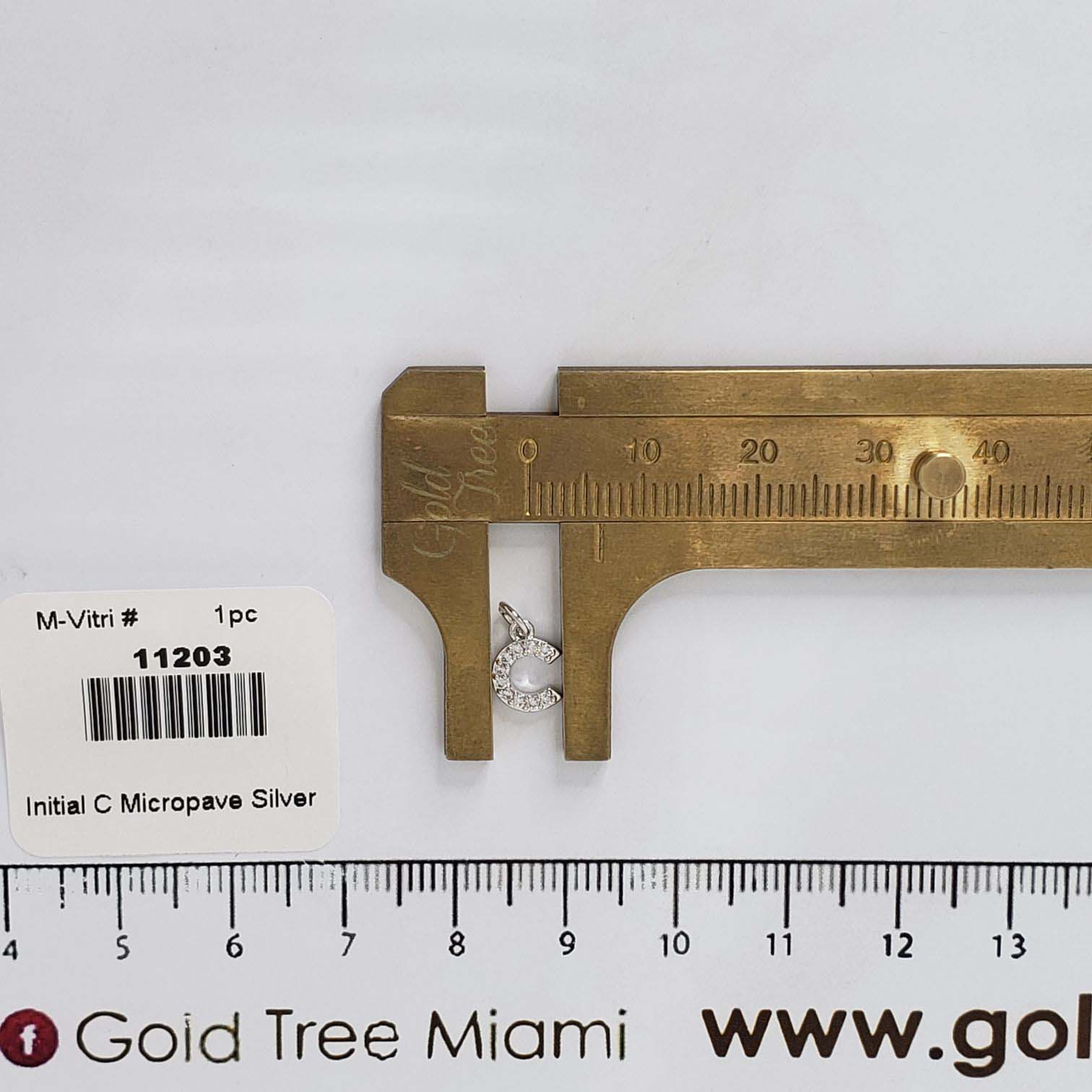 11203 Initial C Micropave Silver