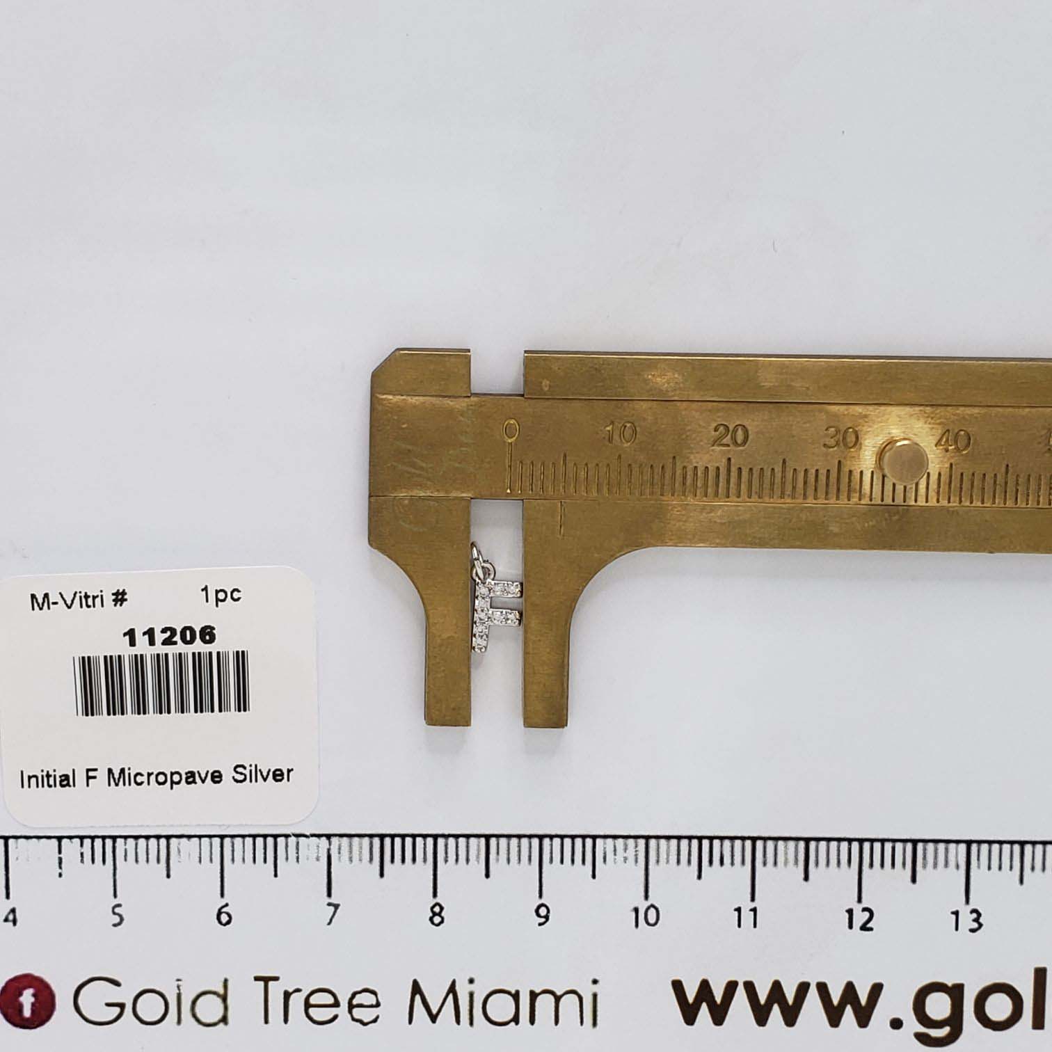 11206 Initial F Micropave Silver