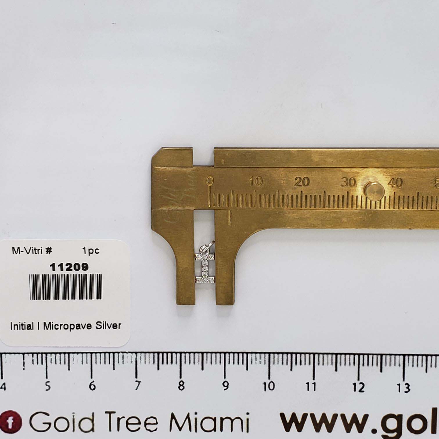 11209 Initial I Micropave Silver
