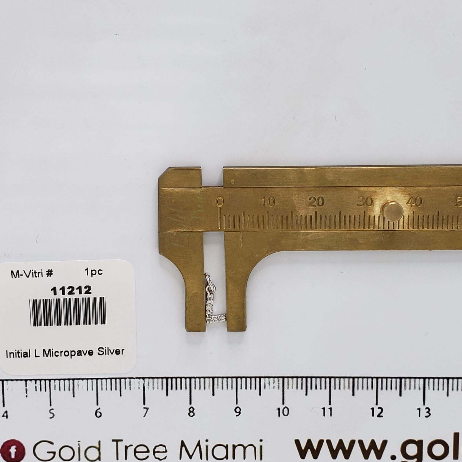 11212 Initial L Micropave Silver