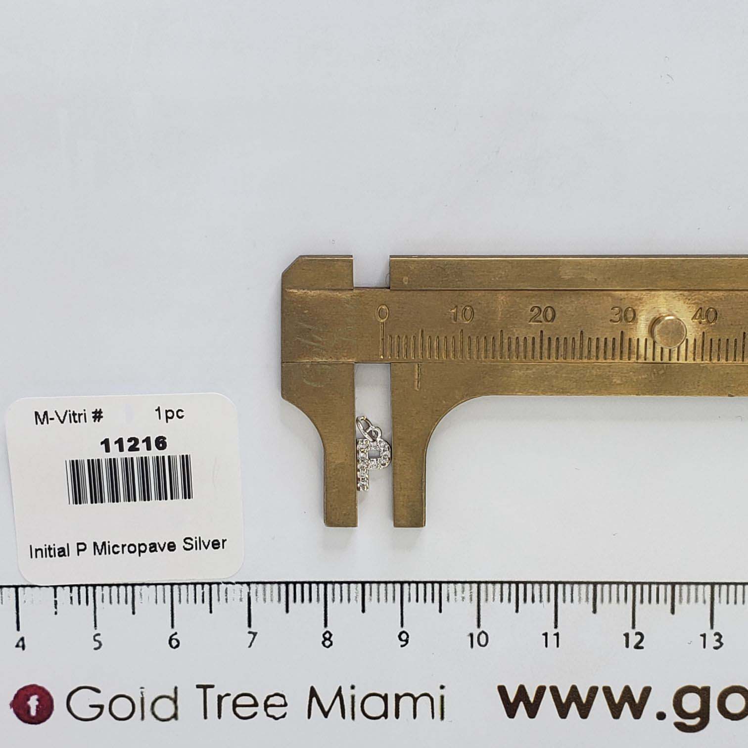 11216 Initial P Micropave Silver
