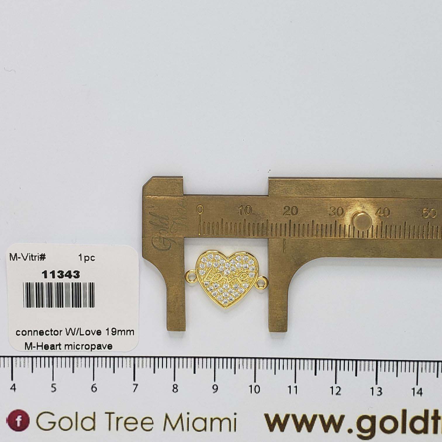 11343 Love Inscribed Heart Connector