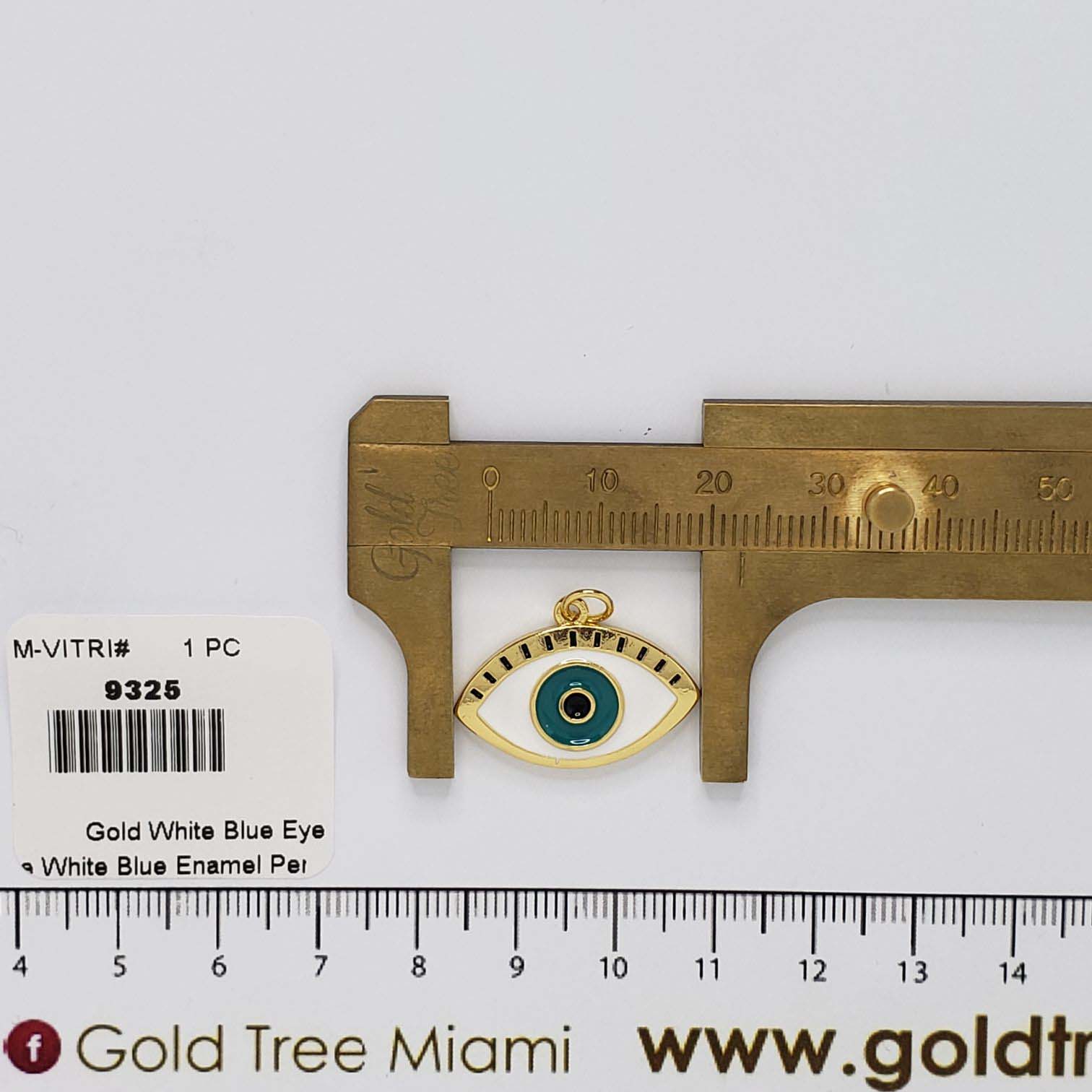 9325 White and Blue Eye Pendant