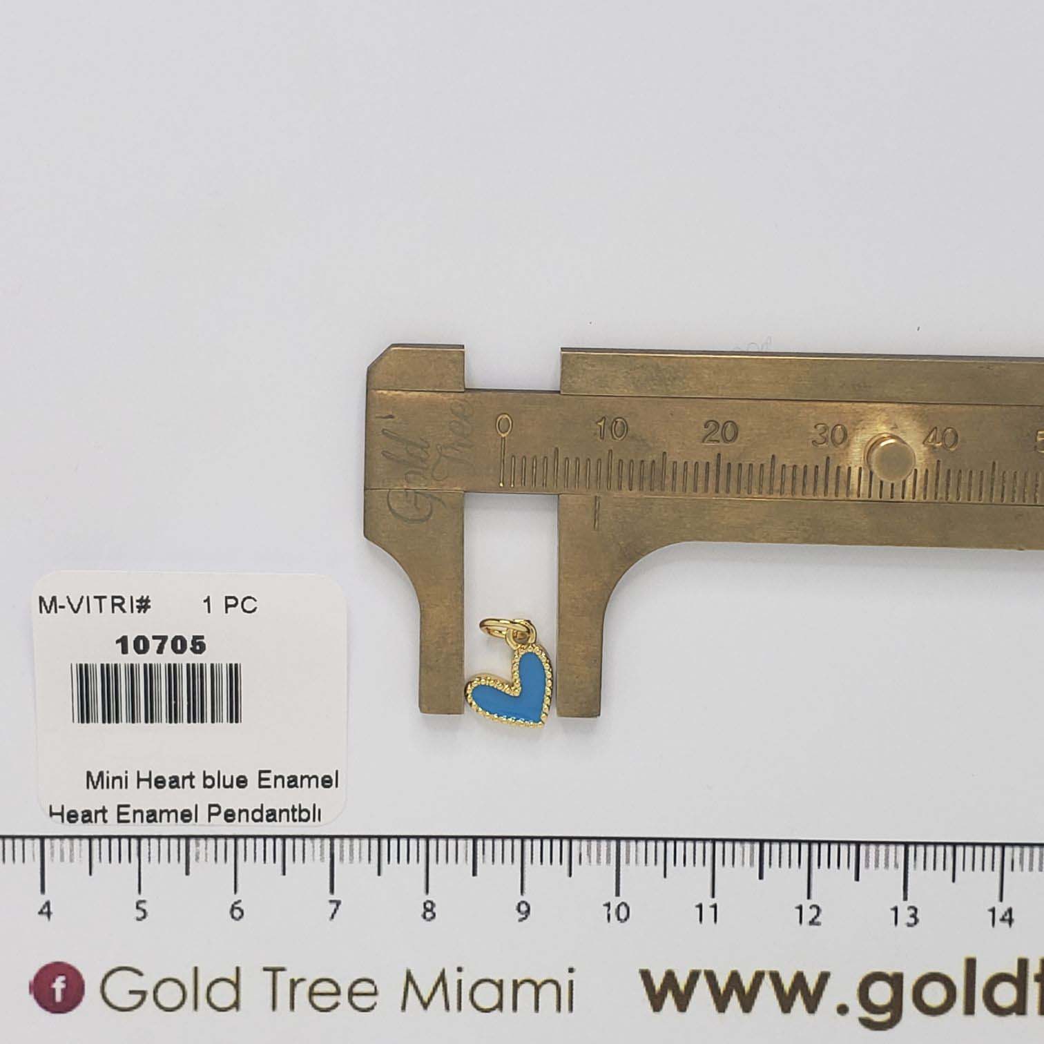 10705 Mini Heart Blue Enamel Pendant