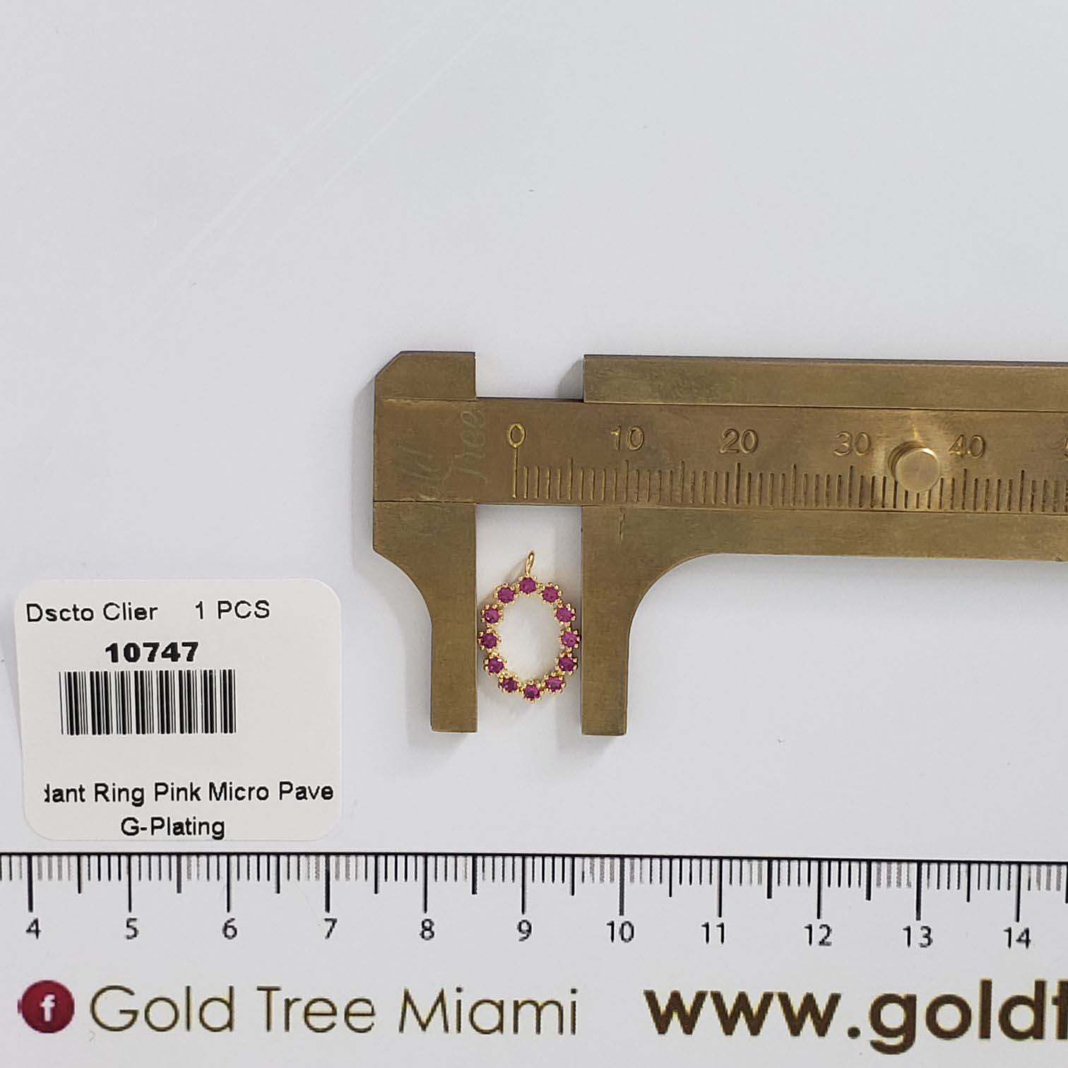 10747 Cadena Anillo Micropave Rosa