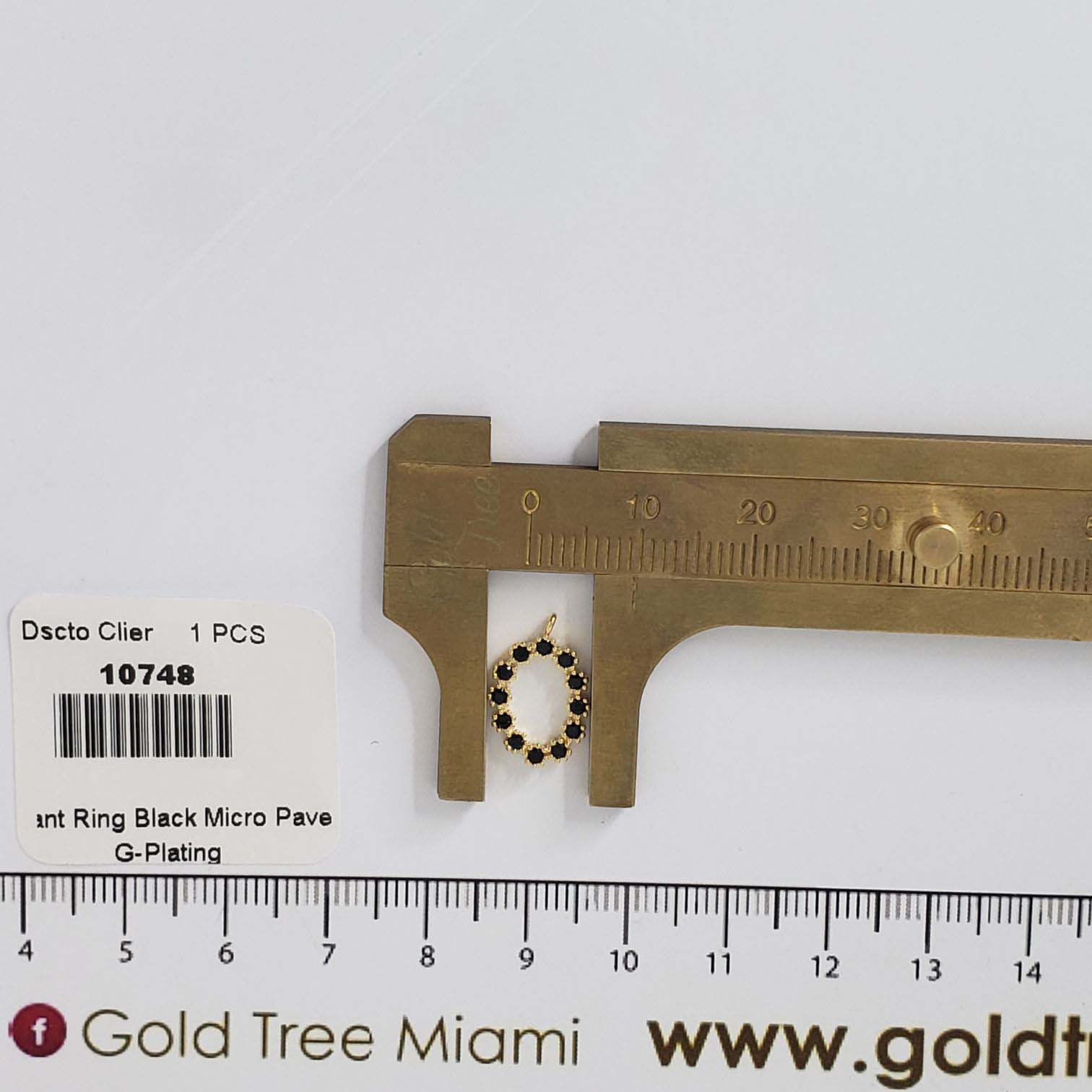 10748 Black Micropave Ring Pendant