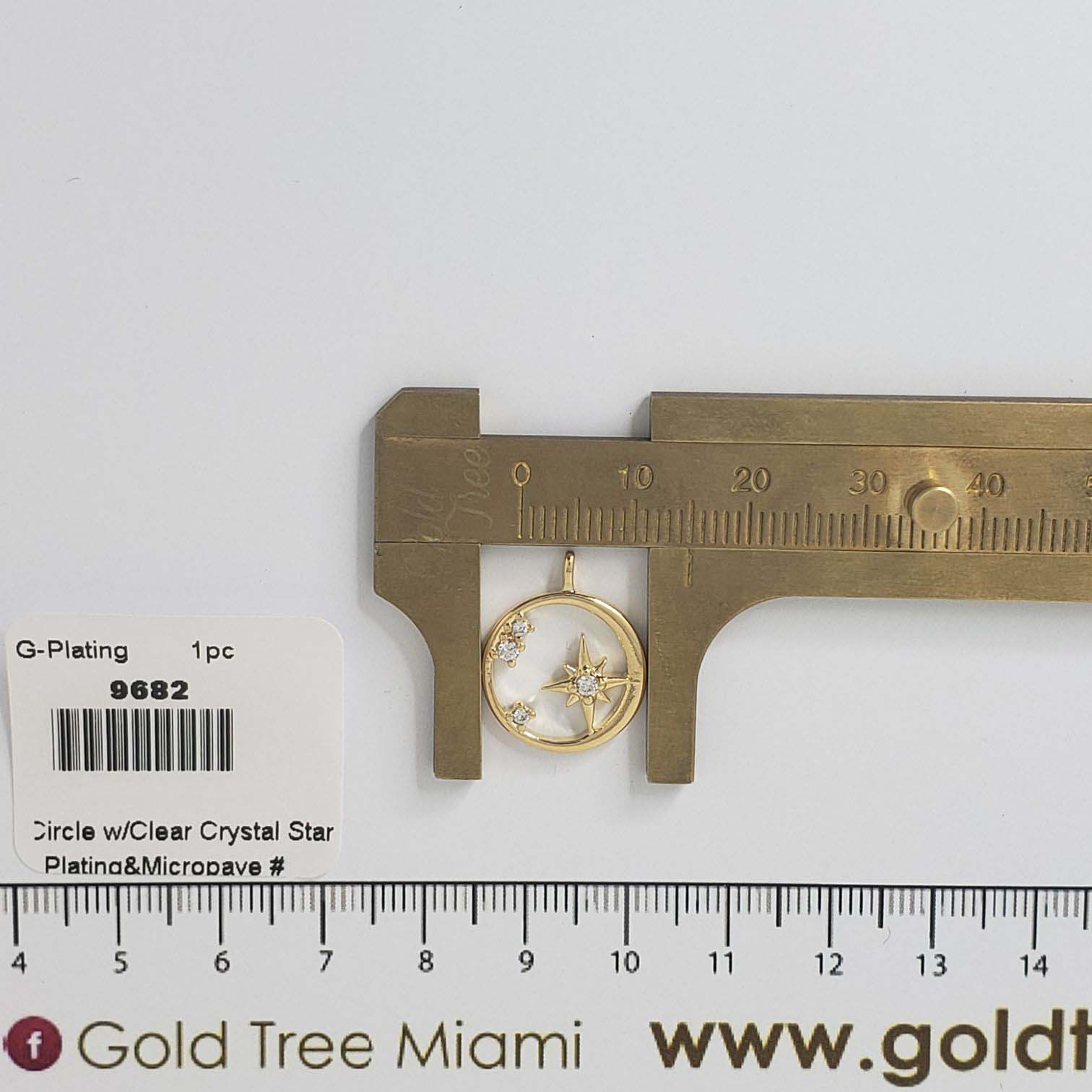 9682 Circle Pendant with Clear Crystal Star