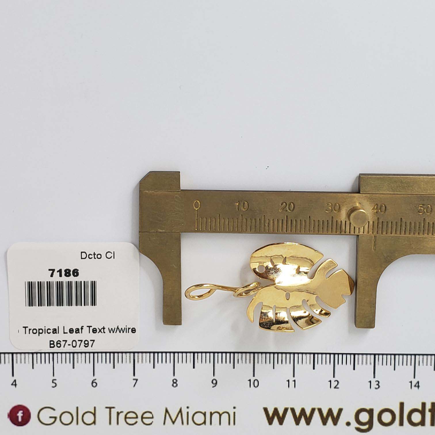 7186 Hoja Tropical Texturizada con Alambre