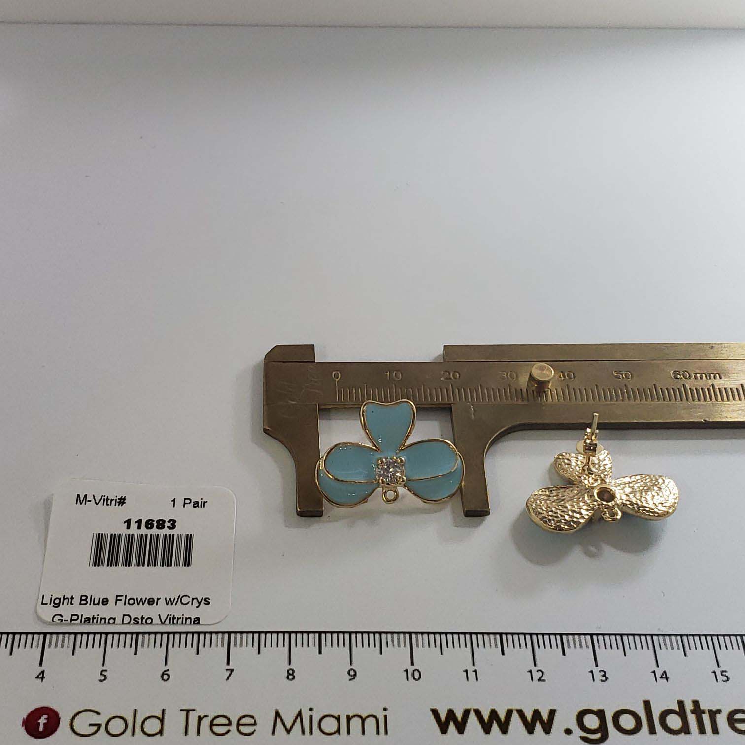 11683 Flor Azul Claro con Cristal