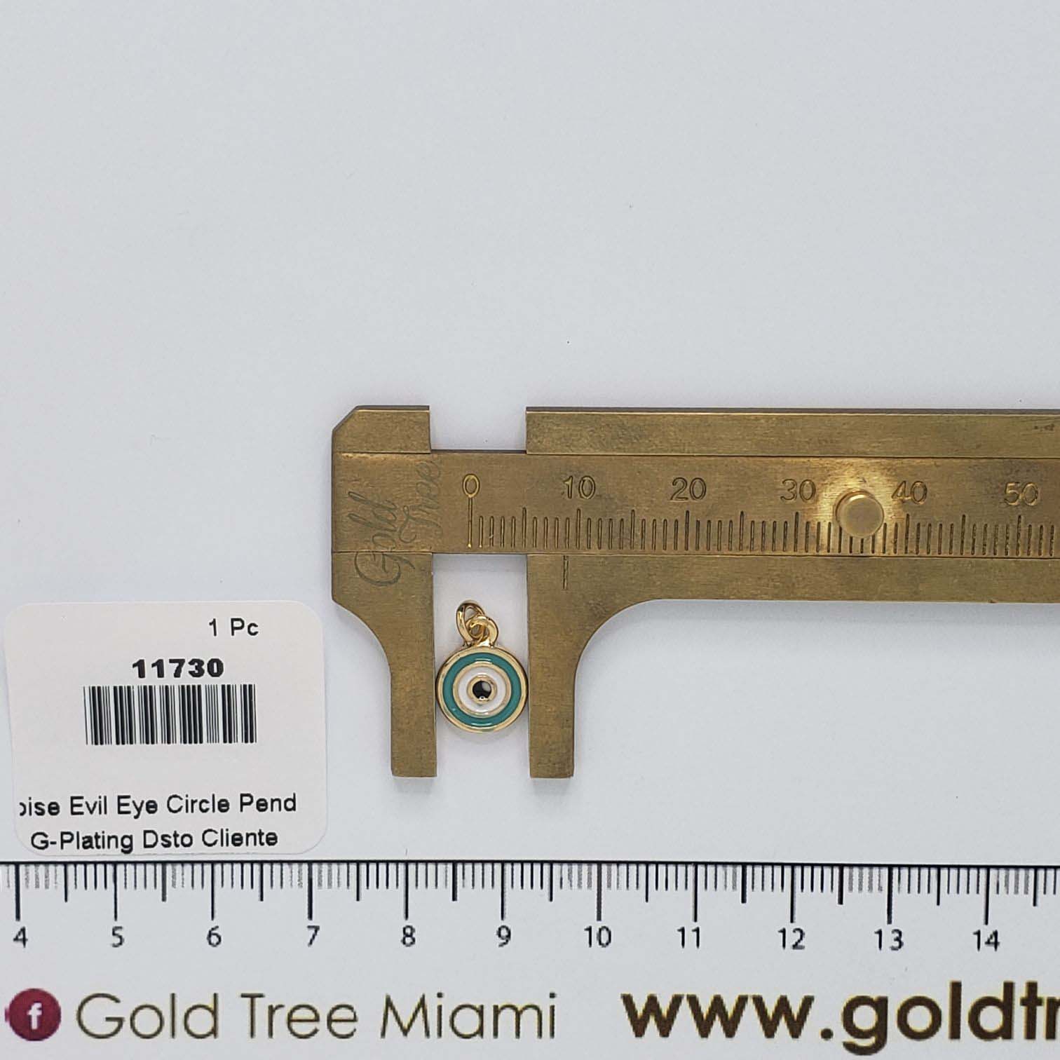 11730 Turquoise Evil Eye Circle Pendant