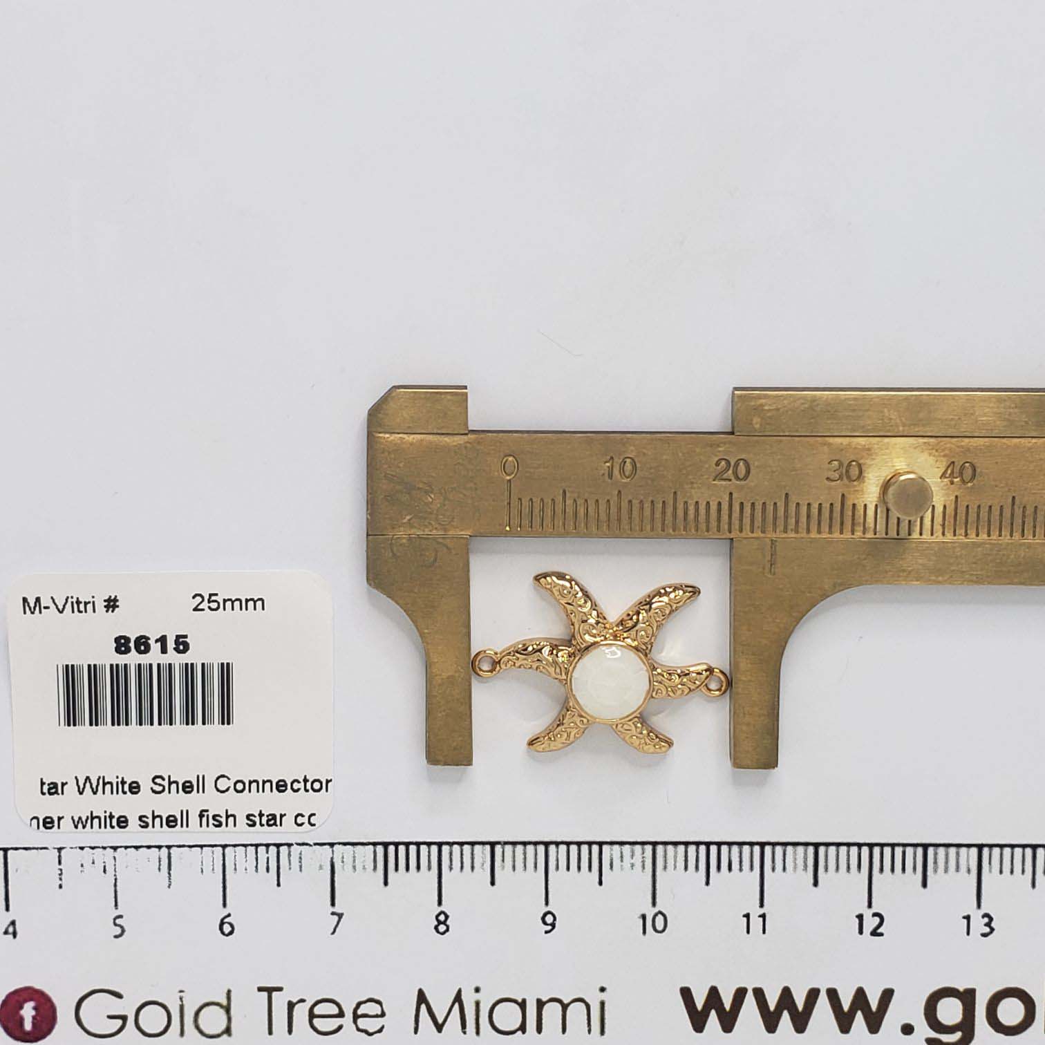 8615 White Shell Starfish Connector