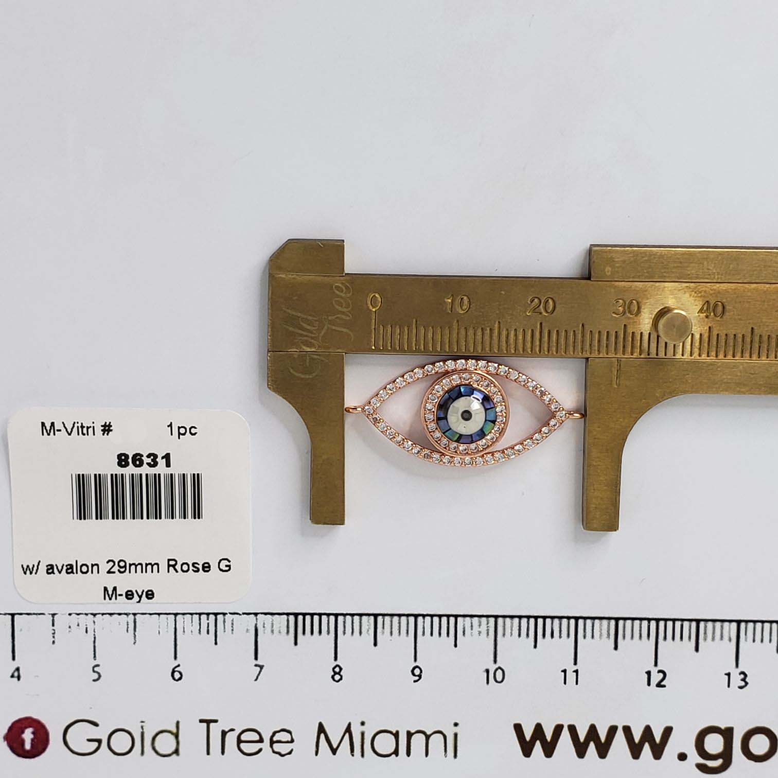8631 Avalon Rose Gold Evil Eye Connector
