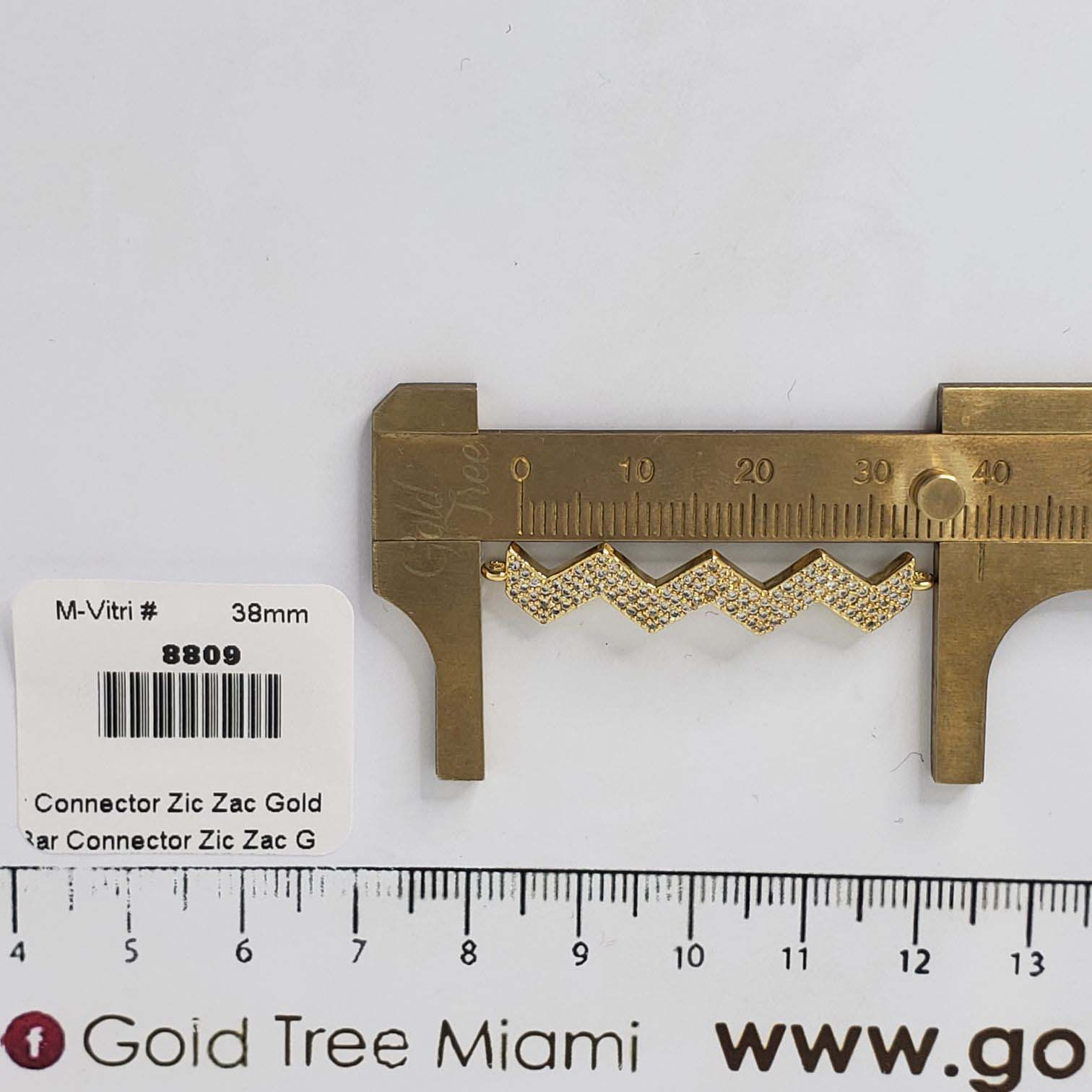 8809 Zic Zac Gold Bar Connector
