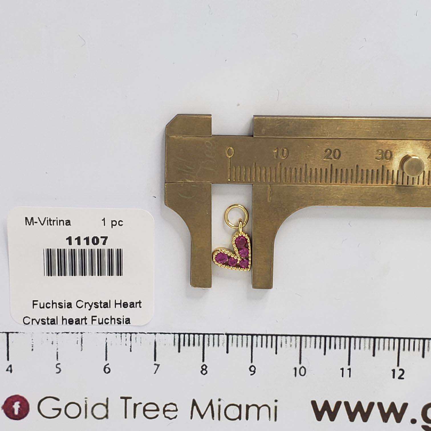 11107 Fuchsia Micropave Crystal Heart