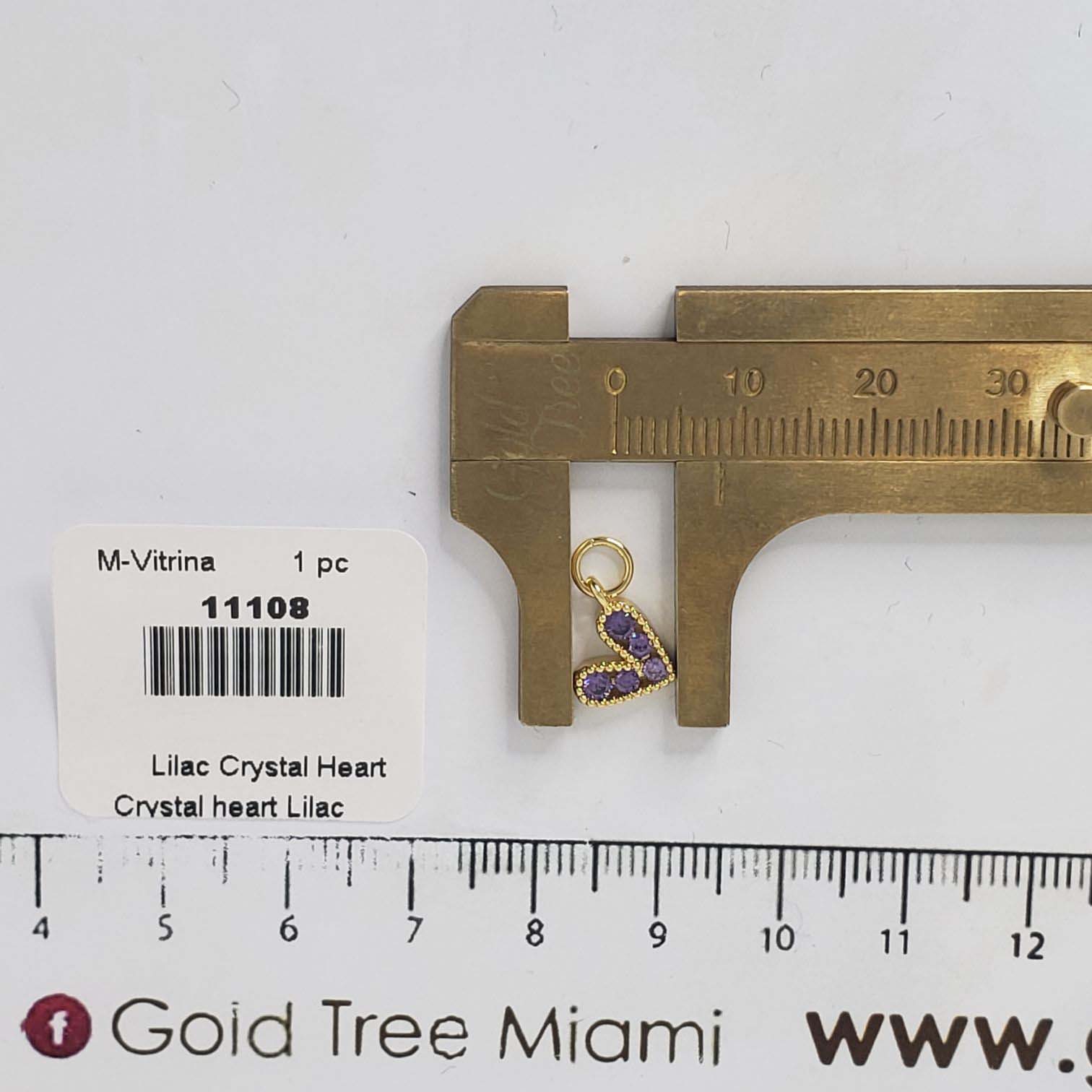 11108 Lilac Micropave Crystal Heart