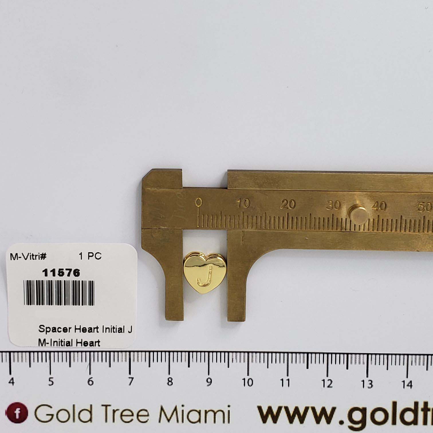 11576 Spacer Heart Initial J