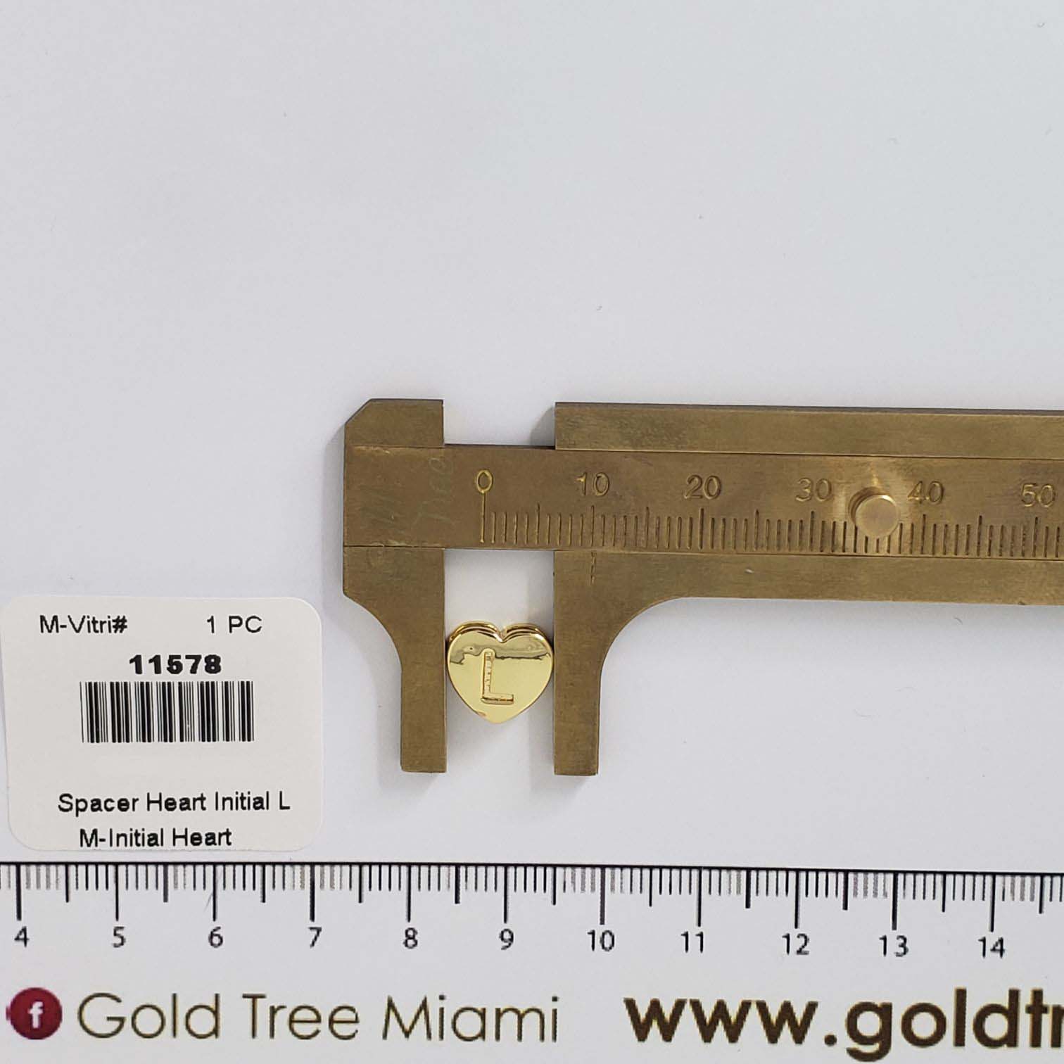 11578 Spacer Heart Initial L