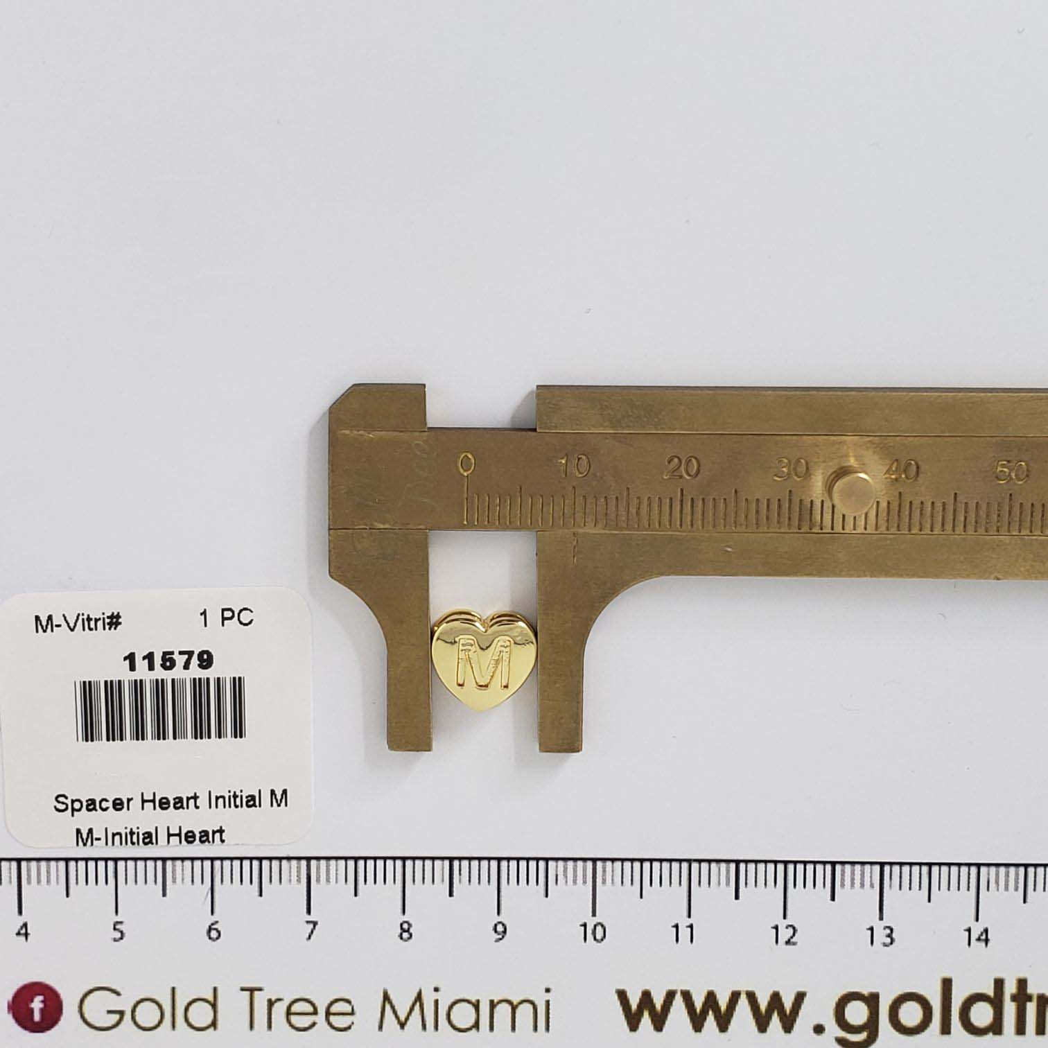 11579 Spacer Heart Initial M