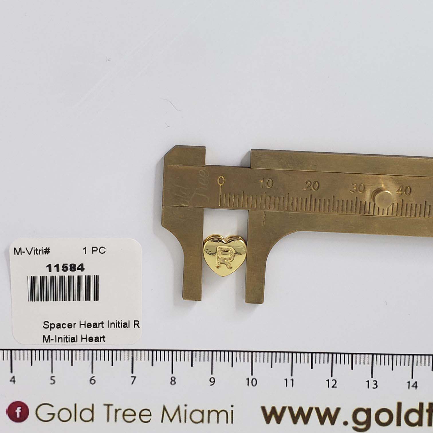 11584 Spacer Heart Initial R