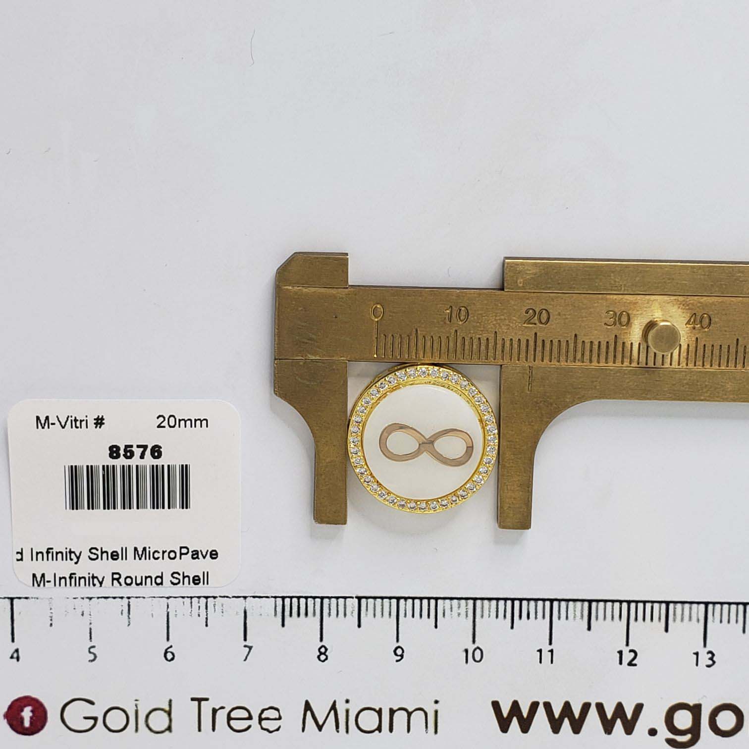 8576 Cadena infinito redondo de micropavé de concha nácar