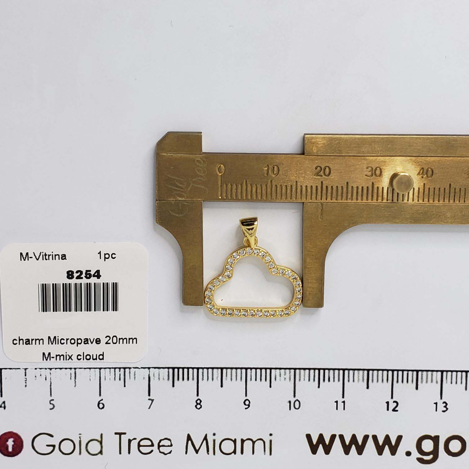 8254 Dije Nube con Cristales Micropavé