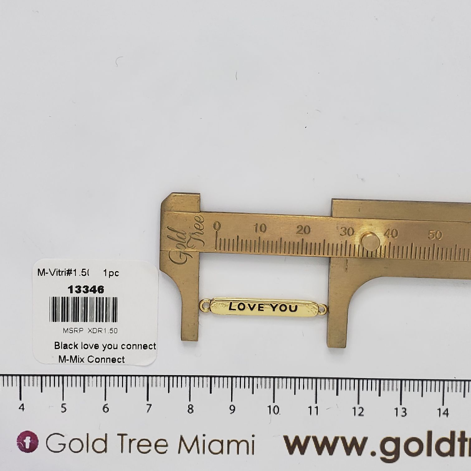 13346 Gold Bar Black Love You Connector