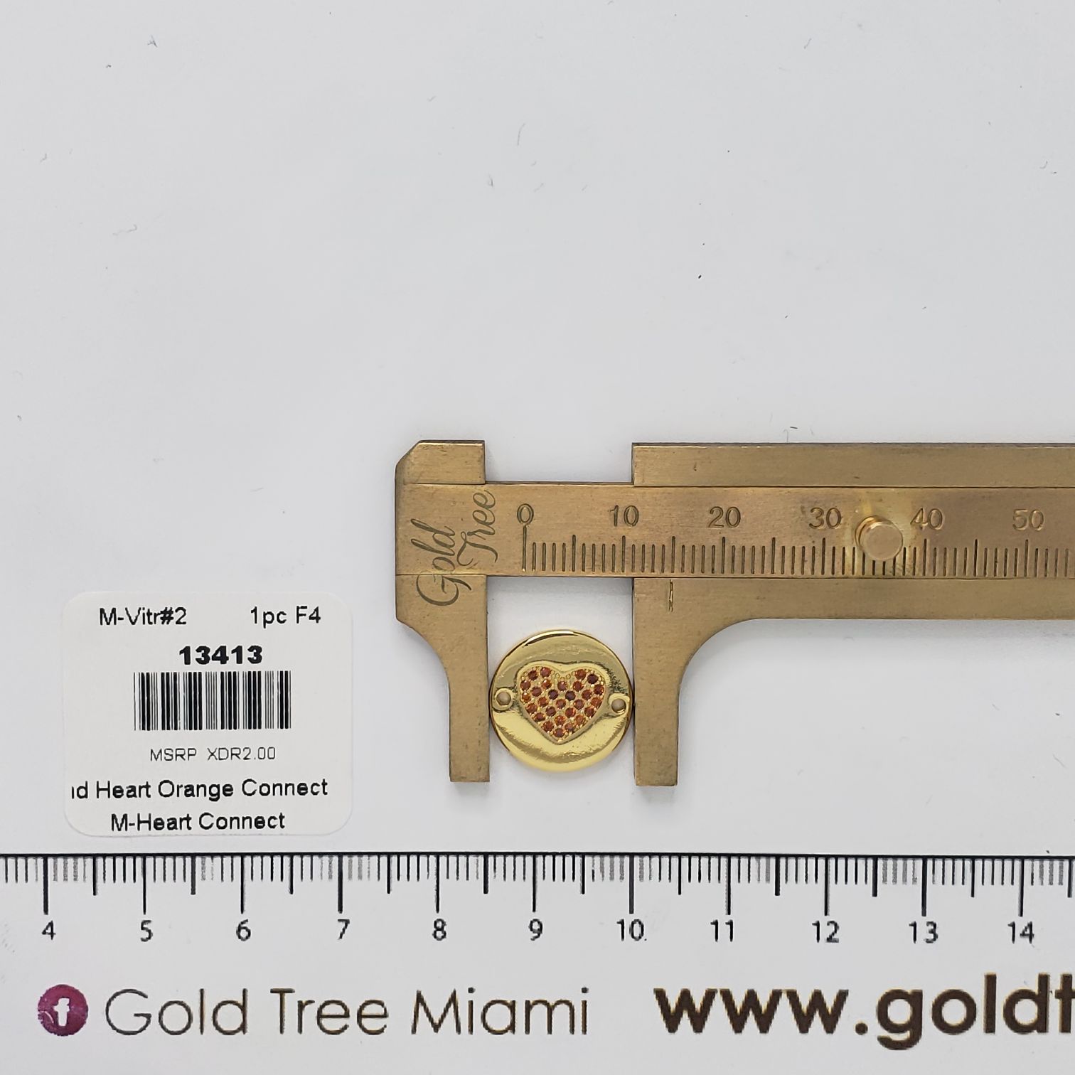 13413 Conector de corazón redondo naranja