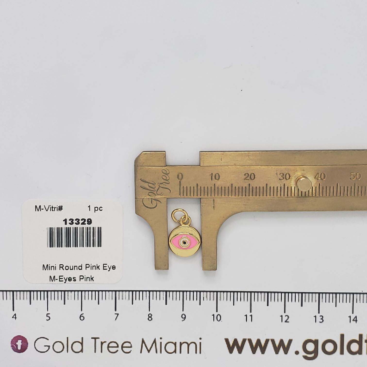 13329 Mini Round Pink Eye Pendant