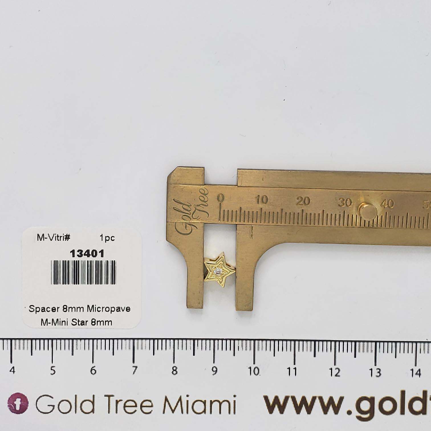 13401 Gold Star with Crystal Spacer