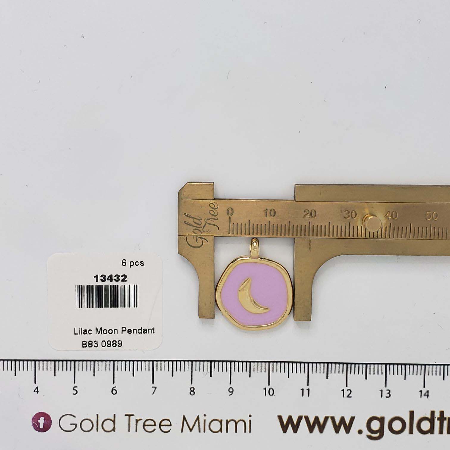 13432 Gold Plated Lilac Moon Pendant