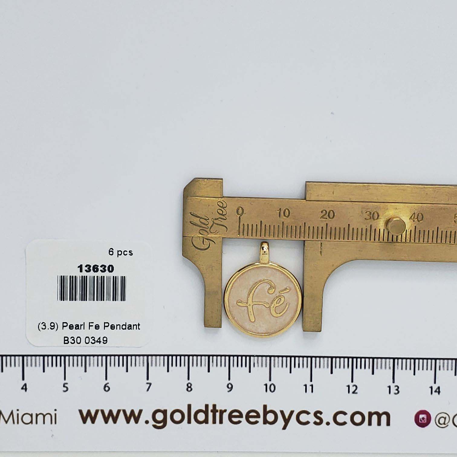 13630 Cadena Fe con Perla Beige