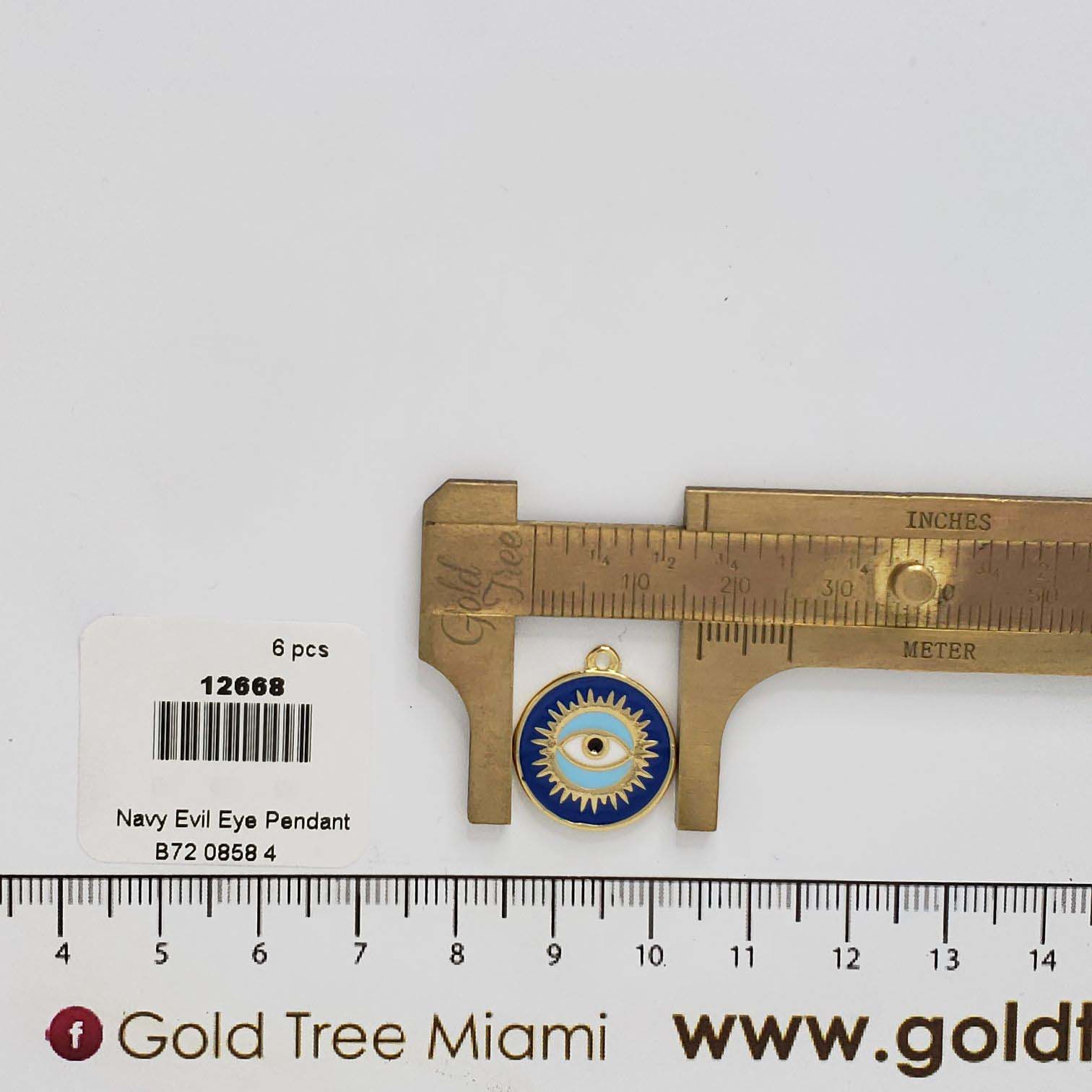 12668 Navy Evil Eye Pendant