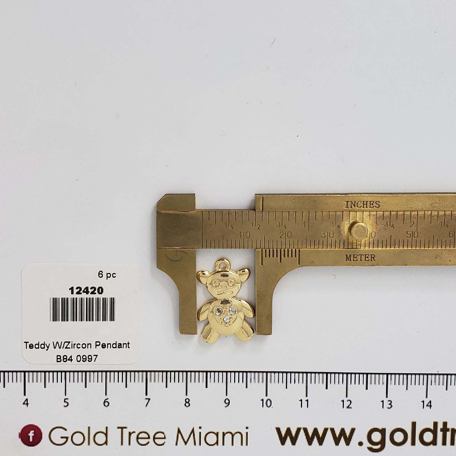 12420 Gold Teddy Bear Charm