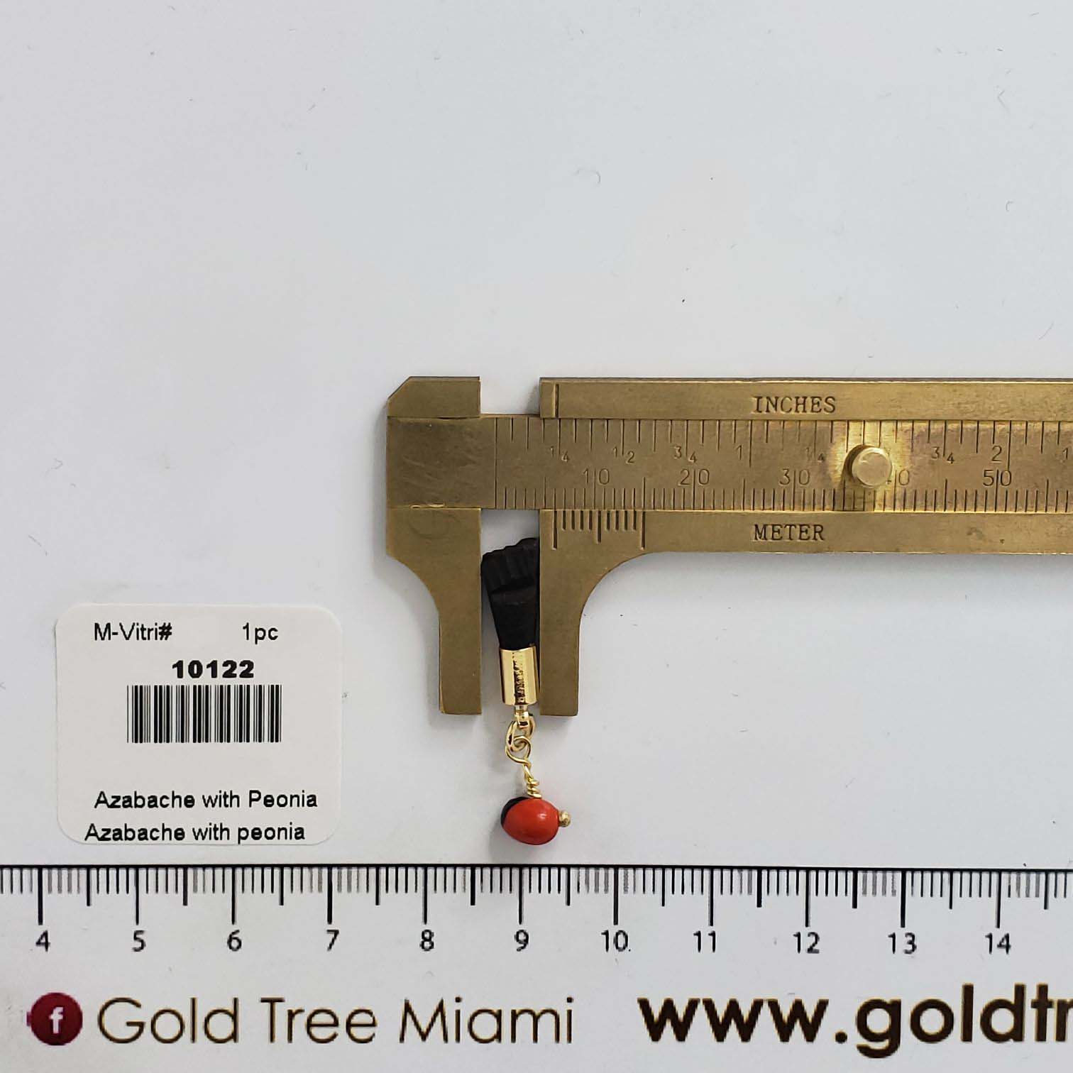 10122 Azabache with Peonia Charm