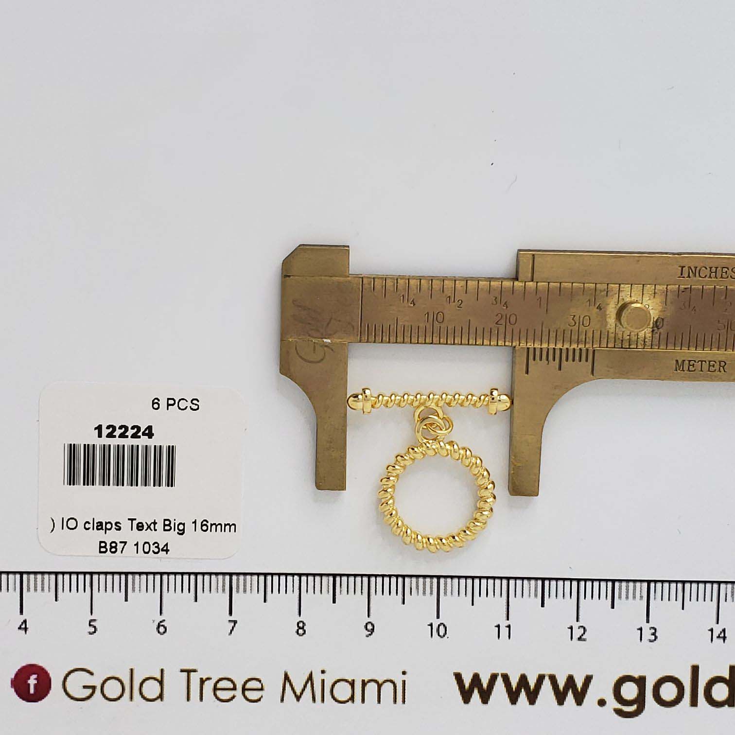 12224 IO Clasp Gold Textured Big