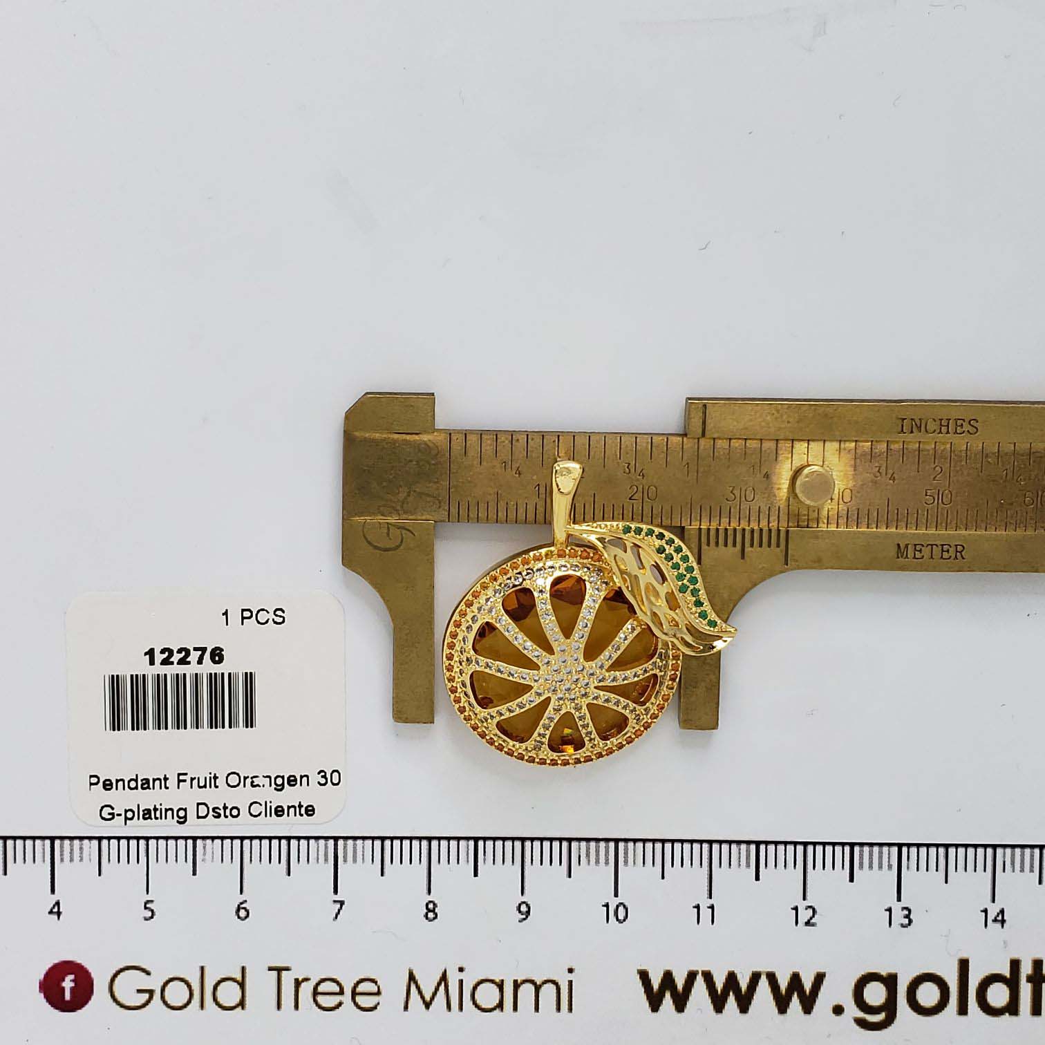 12276 Crystals Orange Fruit Pendant