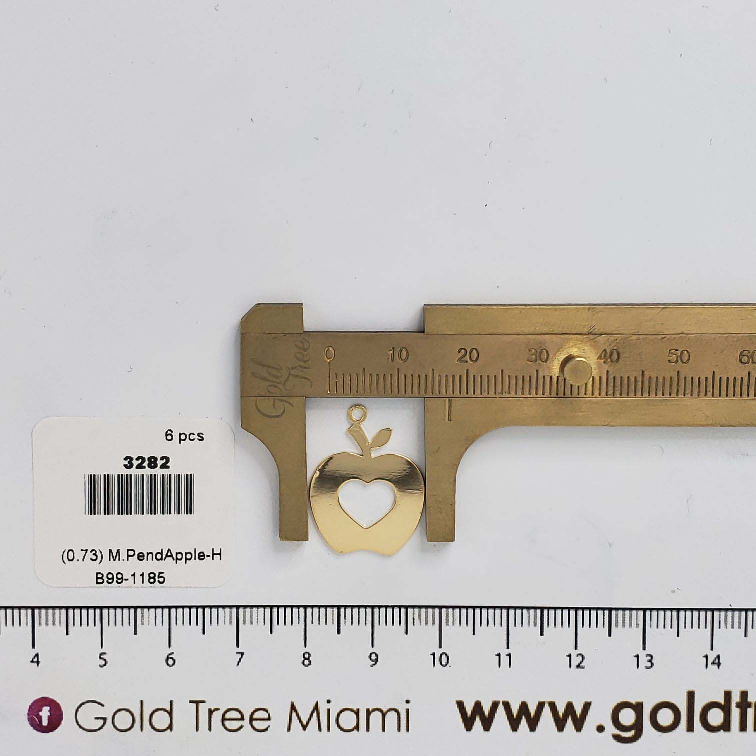 3282 Dije Manzana Dorada con Corazón