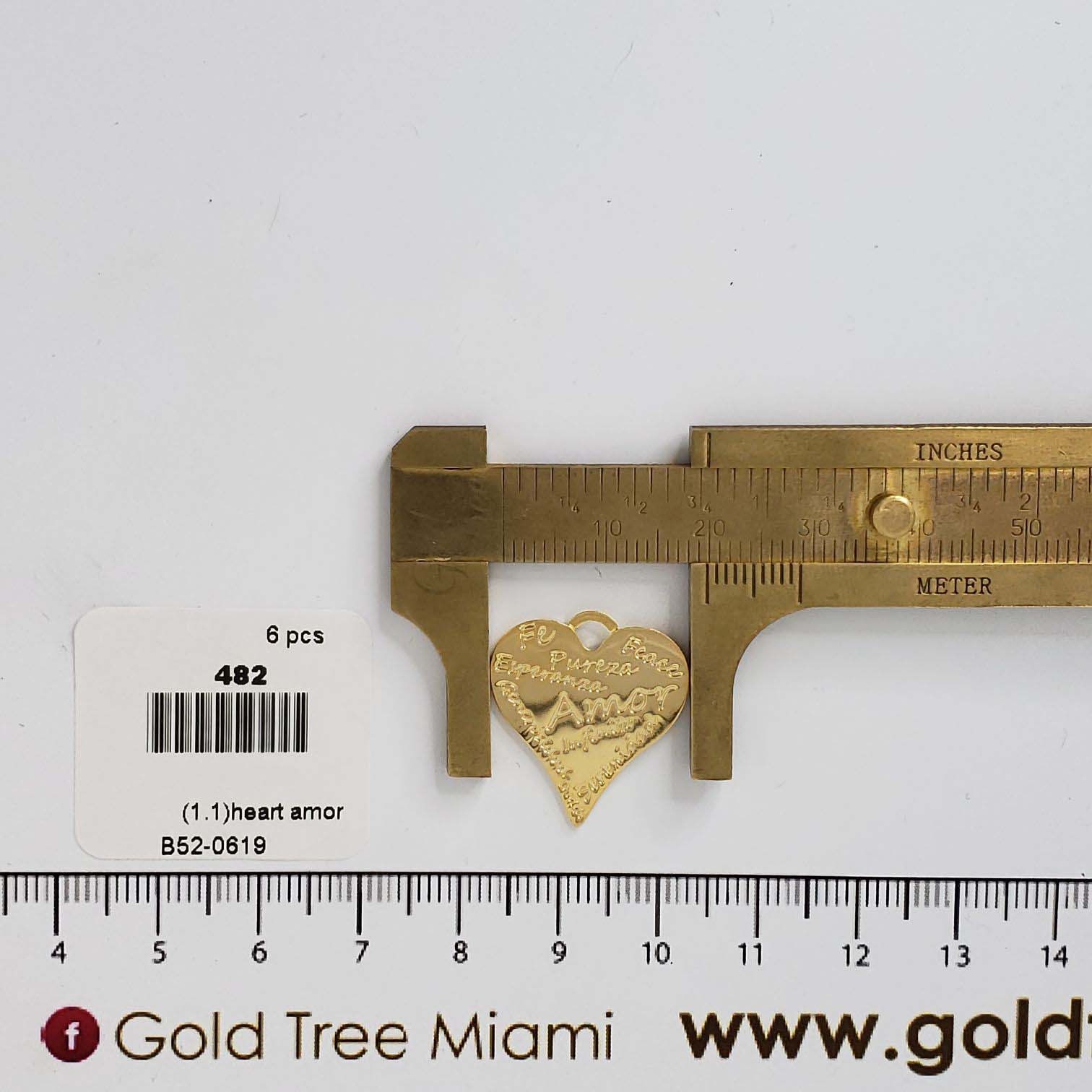 482 ´Amor´Heart Gold Pendant