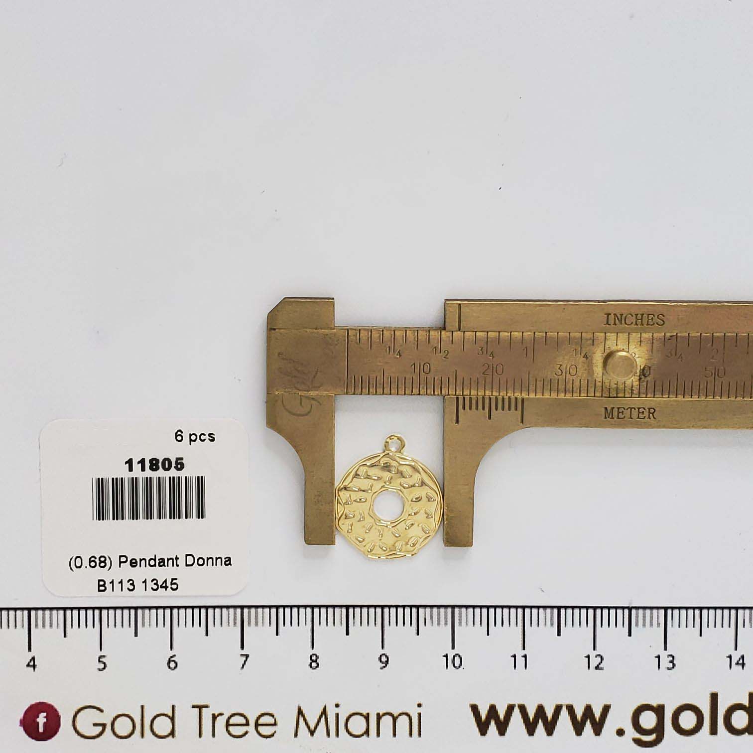 11805 Gold Textured Donna Pendant