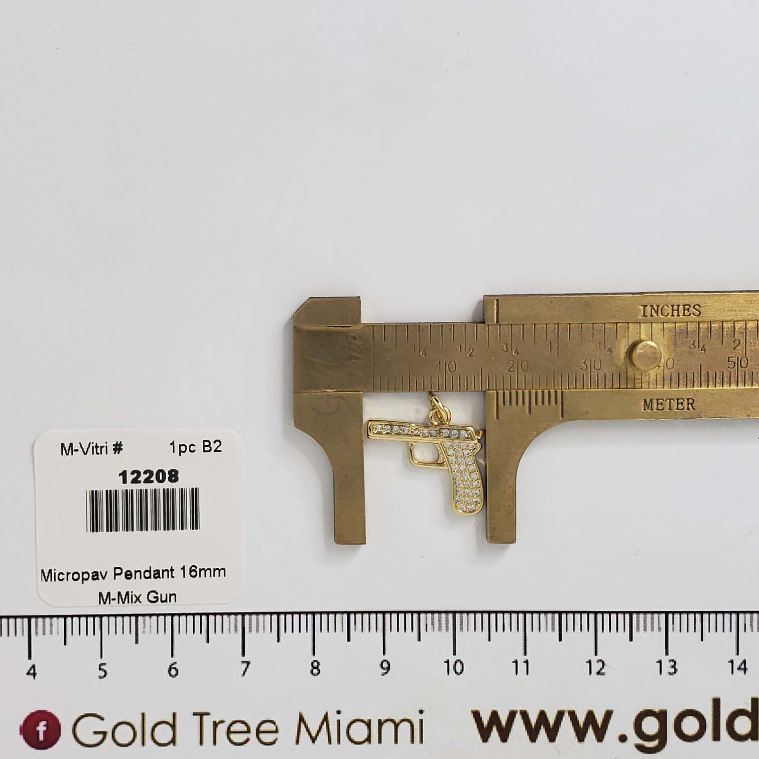 12208 Clear Micropave Gun Pendant