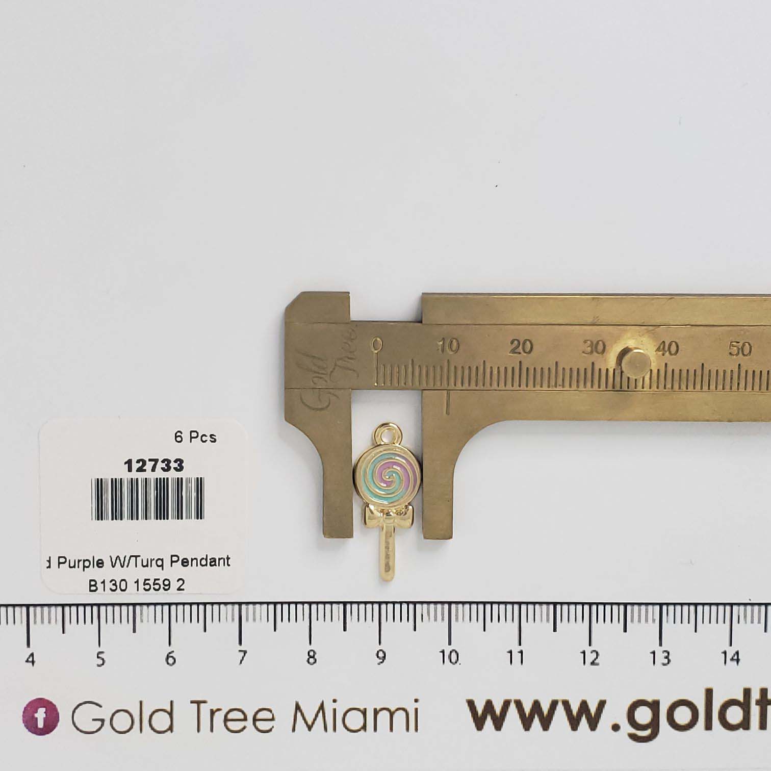 12733 Cadena caramelo morado y turquesa