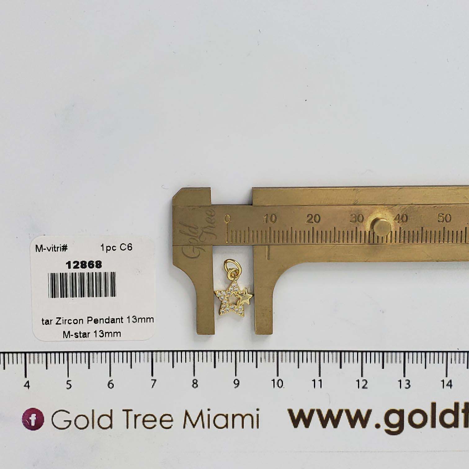 12868 Zircon Starlight Gold Pendant