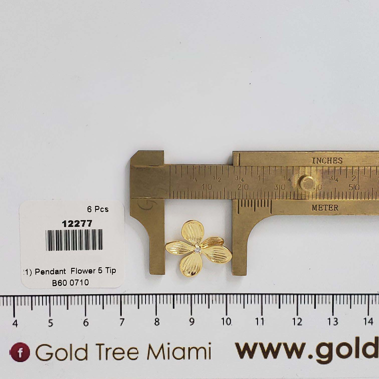 12277 Gold Flower with Crystal Pendant